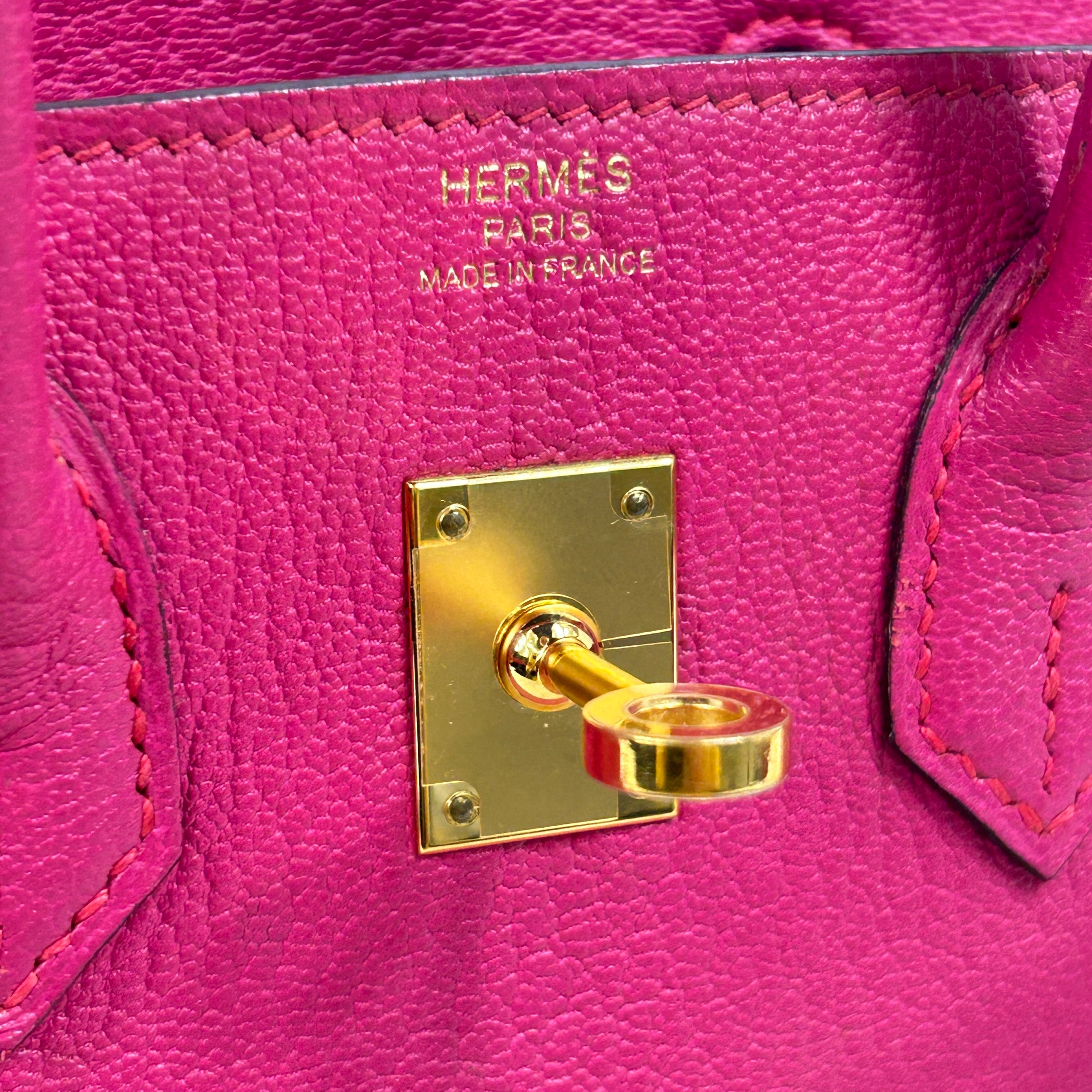 Rose Shocking Chevre Leather Birkin 25 W/GHW