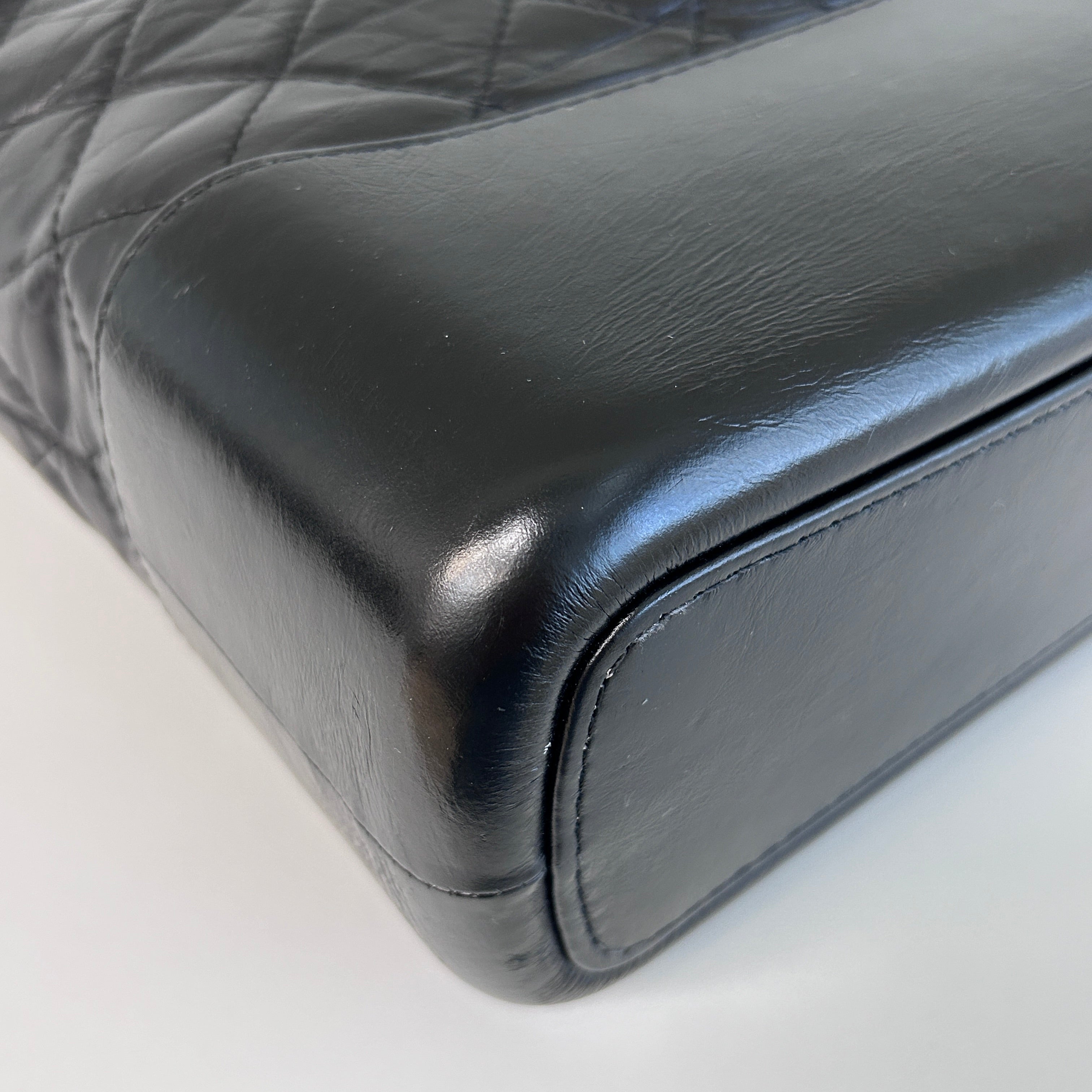 Black Aged Quilted Calfskin Leather Medium Gabrielle Hobo Bag w/AGHW/RHW/SHW/GHW