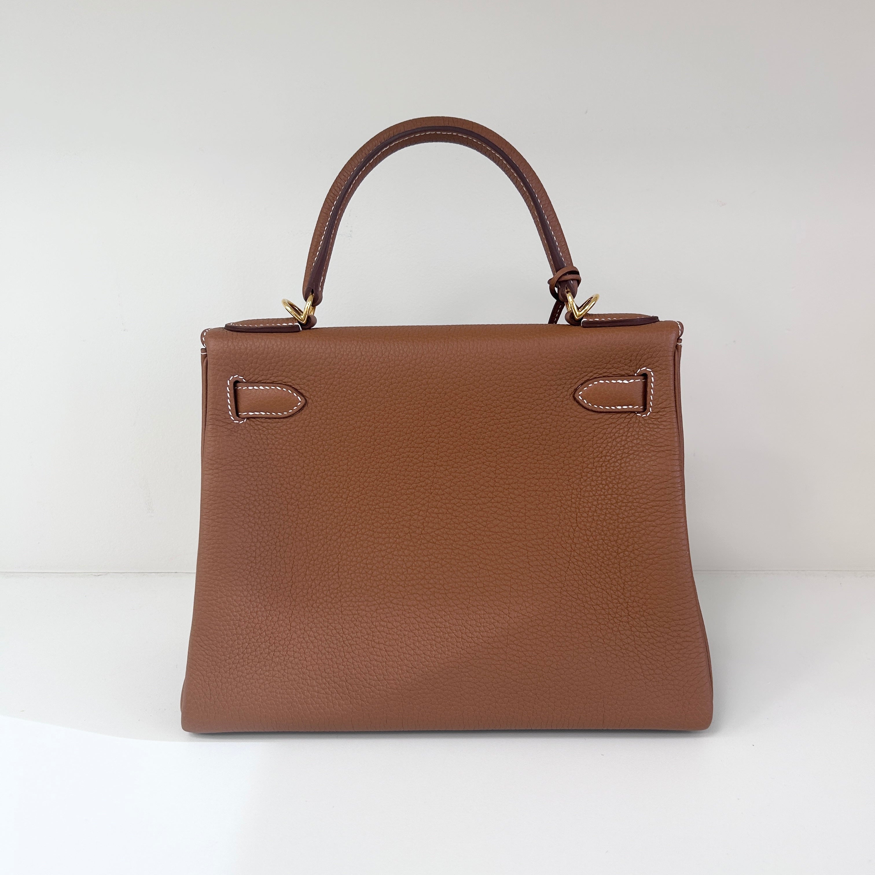Kelly 28 Retourne Gold Togo Leather w/GHW