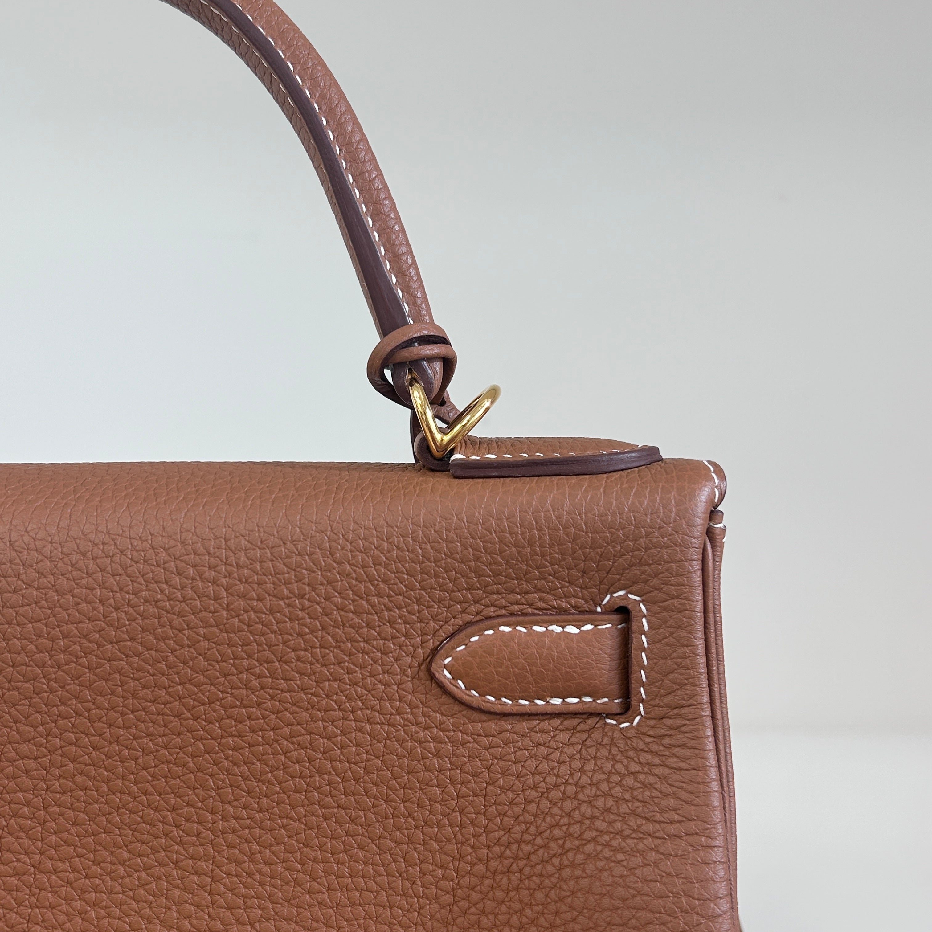 Kelly 28 Retourne Gold Togo Leather w/GHW