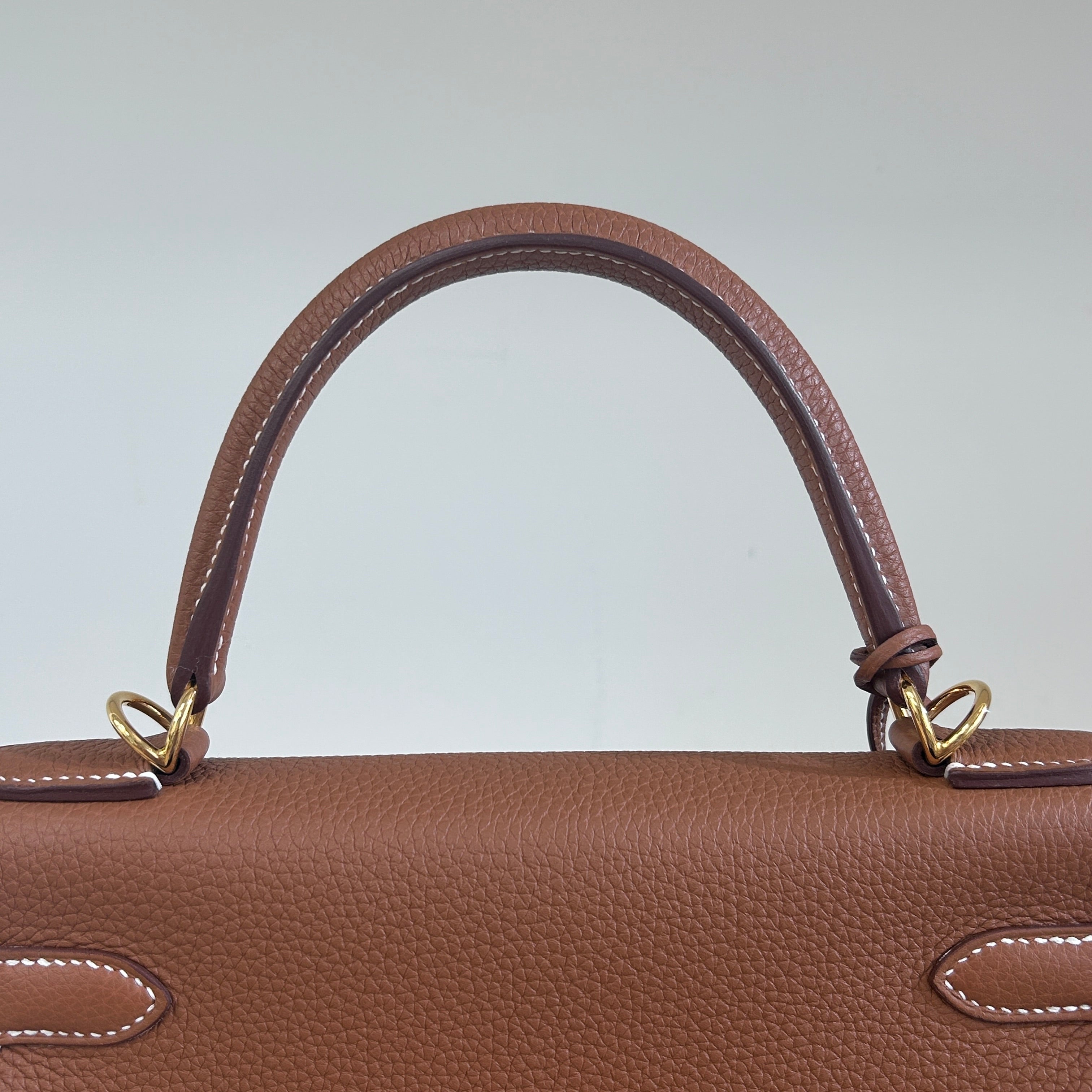 Kelly 28 Retourne Gold Togo Leather w/GHW