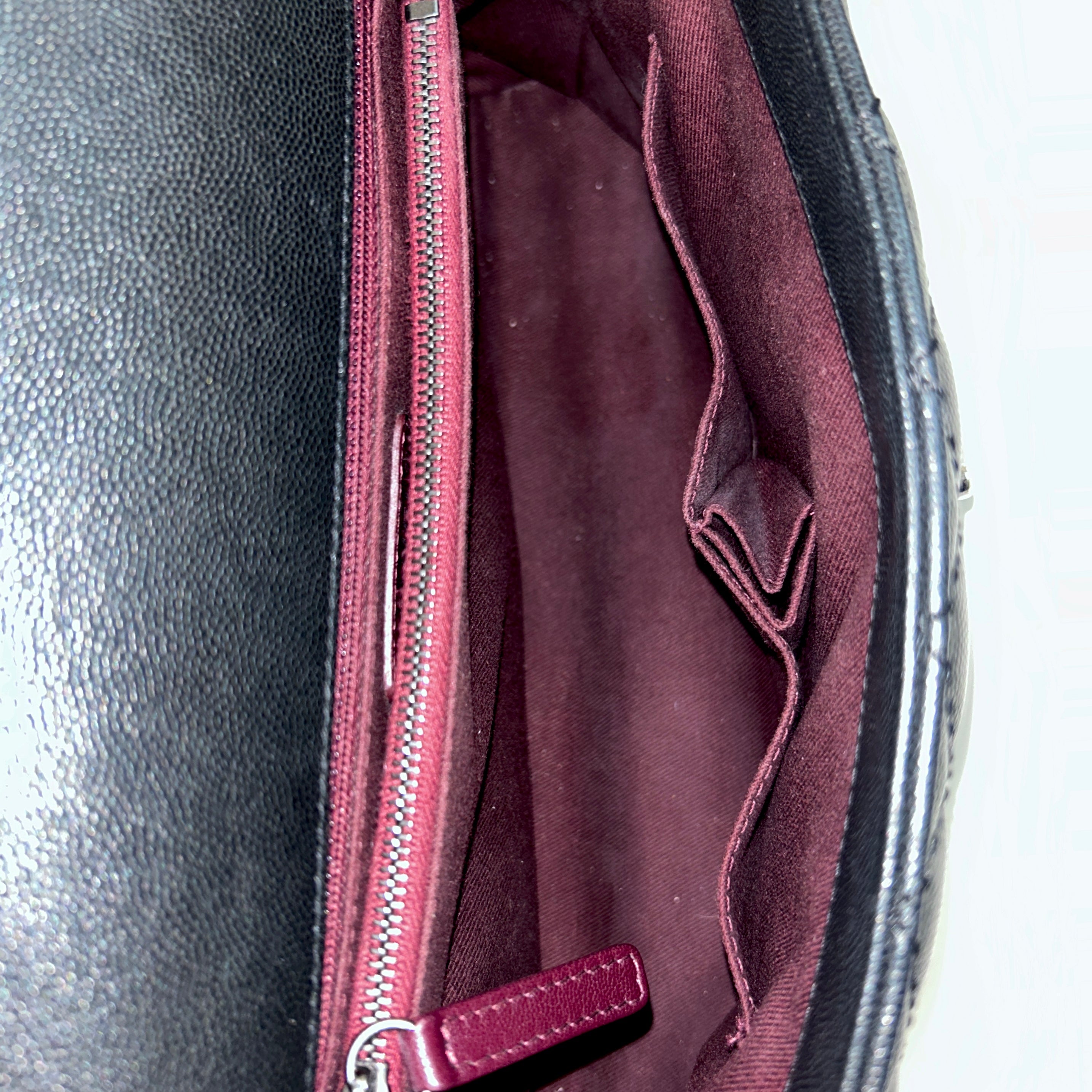 Black Caviar Quilted Coco Handle Large Bag w/RHW