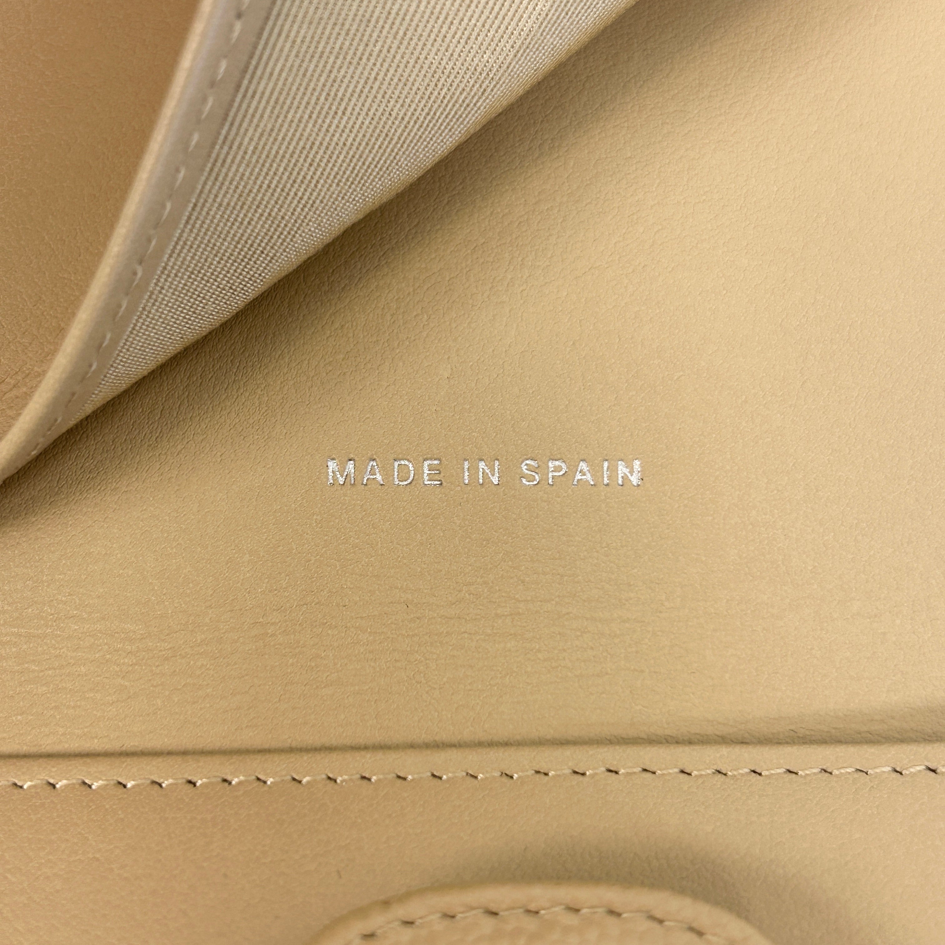 Beige Quilted Caviar Leather CC Compact Flap Wallet