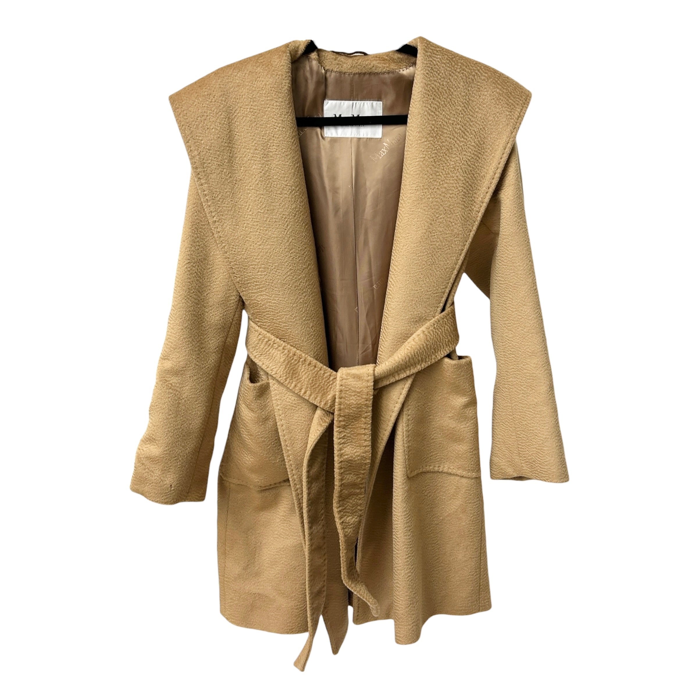 Rialto Camel Hair Hood/Belted Coat