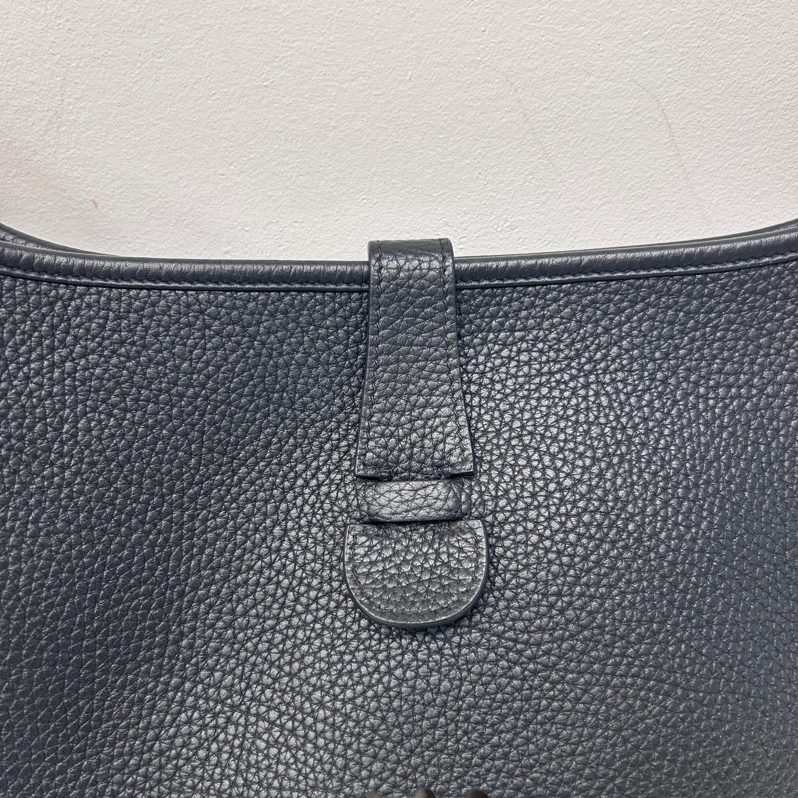 Black Clemence Leather Evelyne GM 33 Bag w/PHW