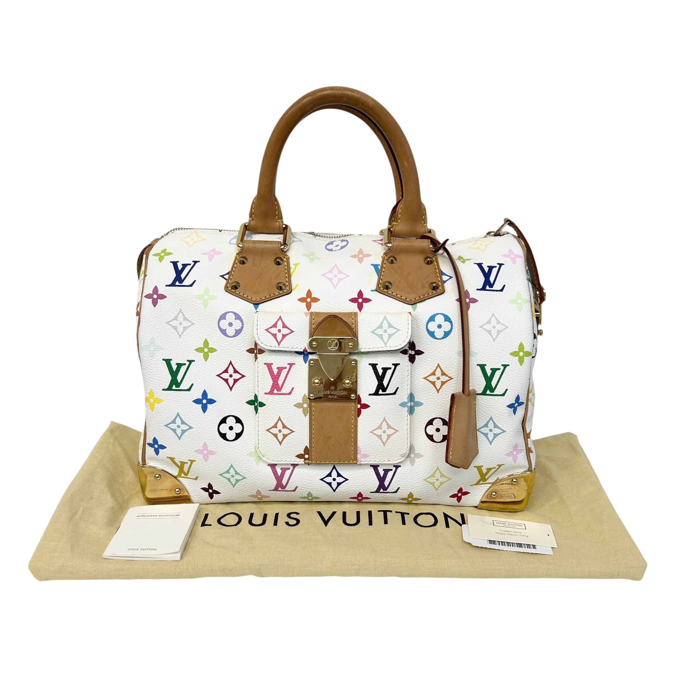 White Monogram Multicolor Speedy 30 Bag
