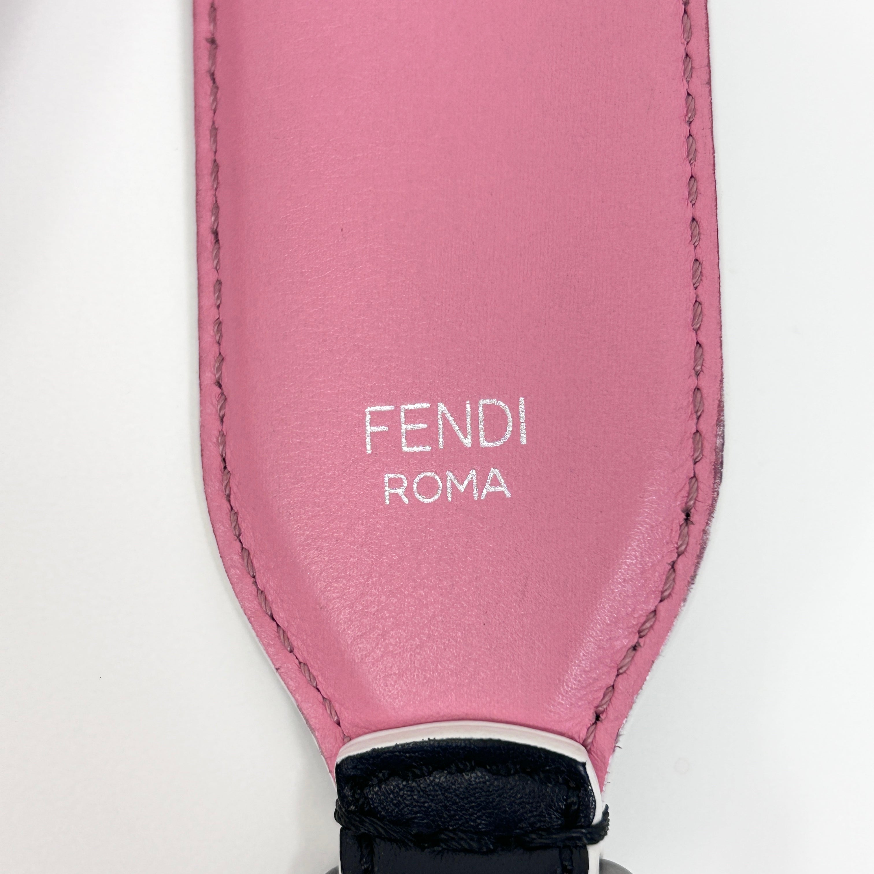 Black/Pink Leather Studded Shoulder Strap w/RHW