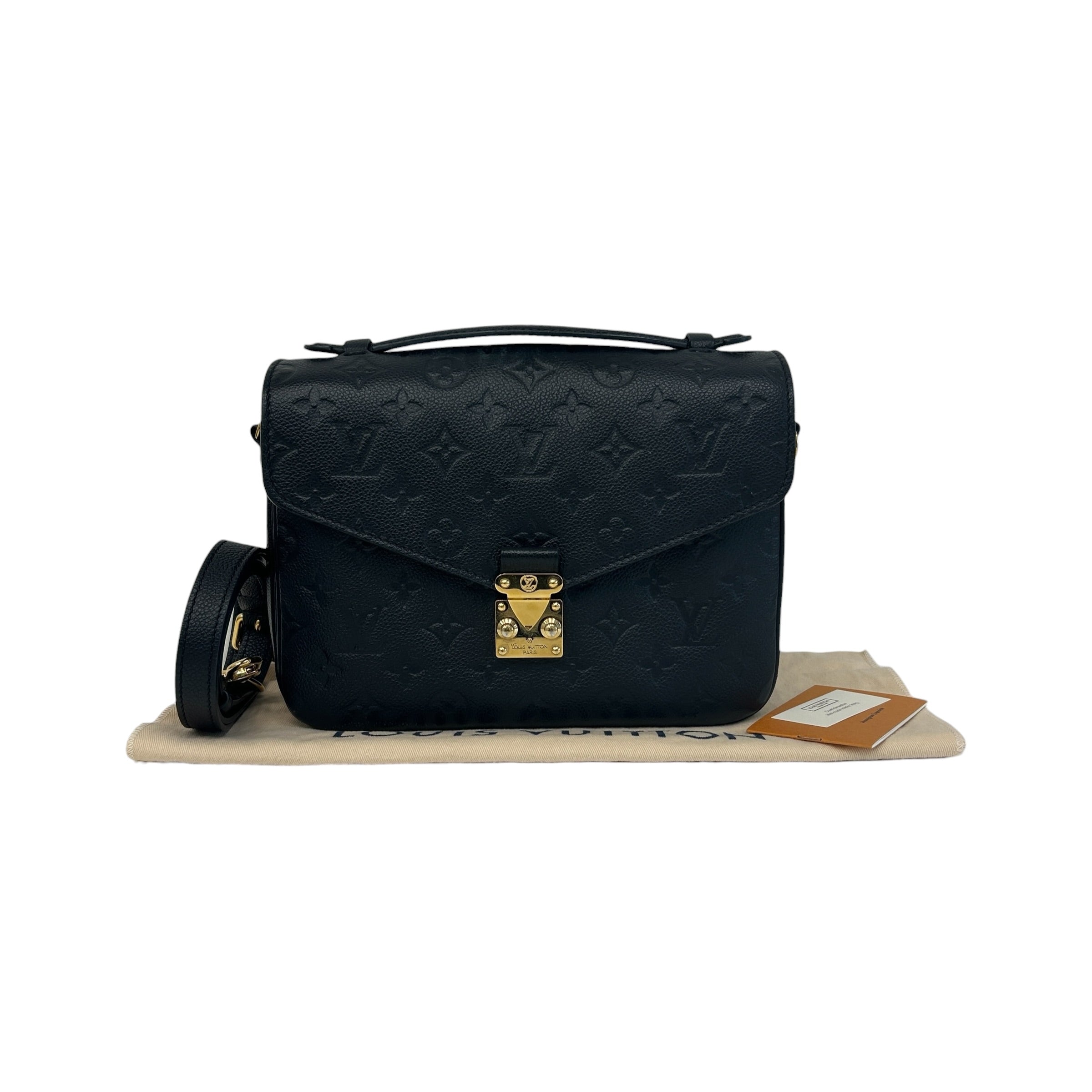 Black Monogram Empreinte Leather Pochette Metis Bag w/GHW