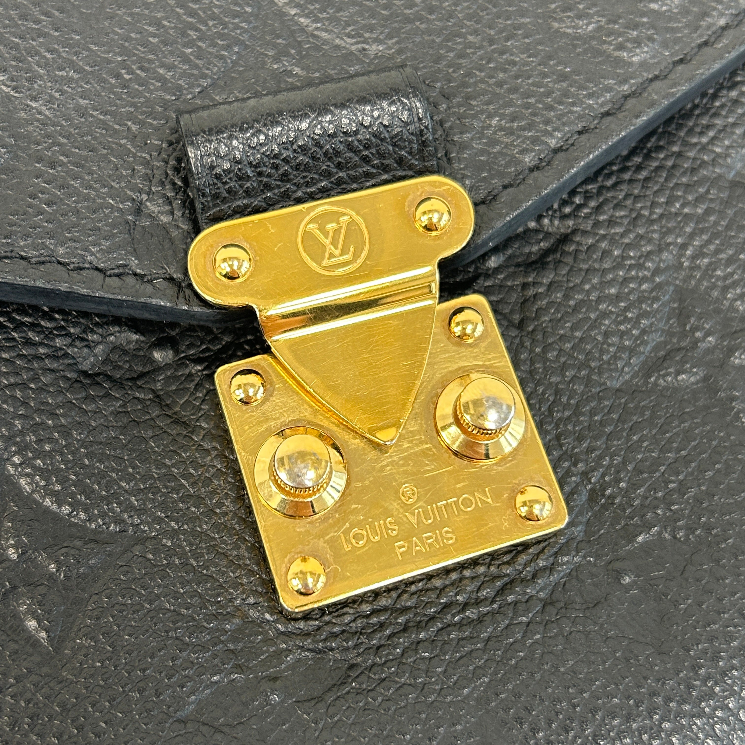 Black Monogram Empreinte Leather Pochette Metis Bag w/GHW