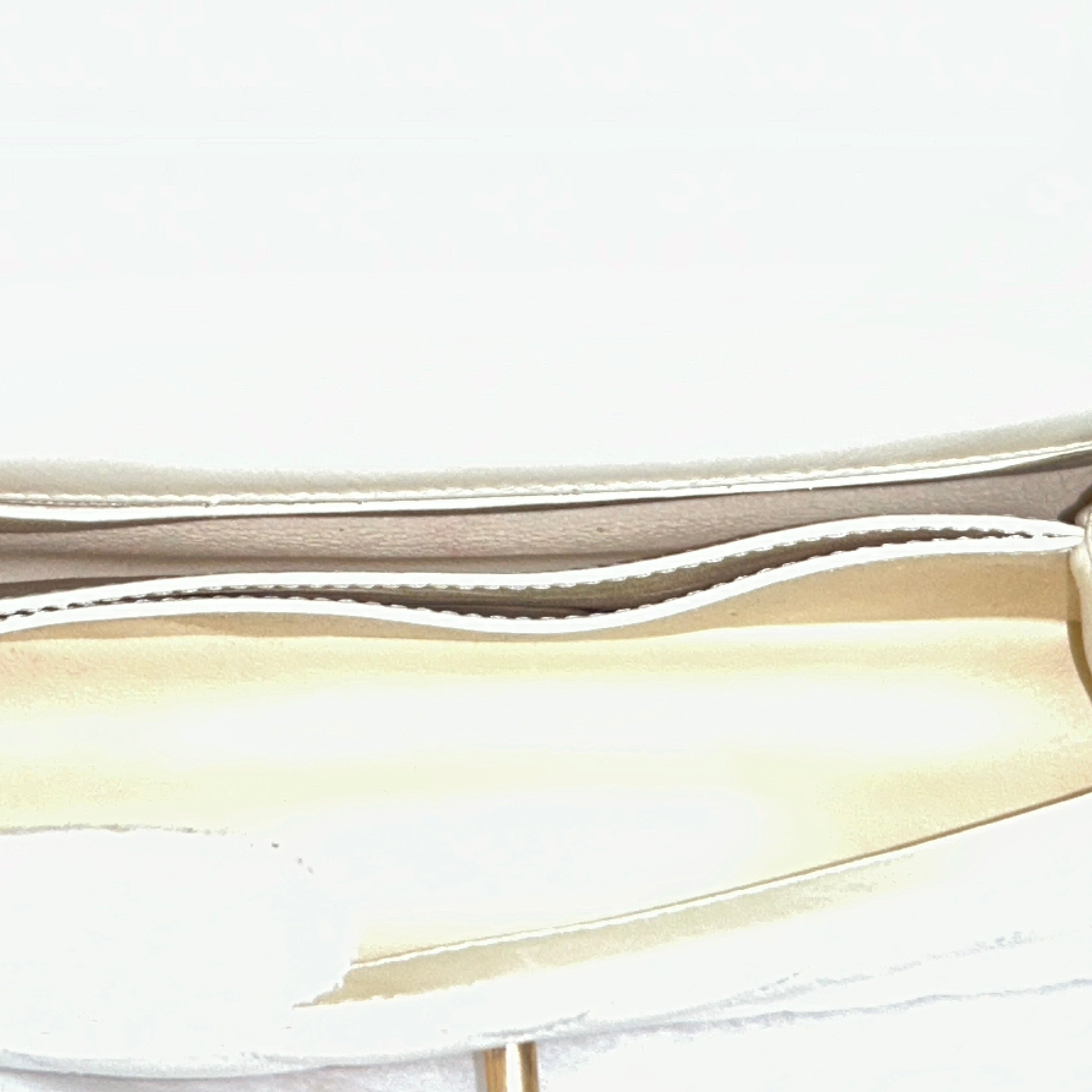 White Chevron Leather Lizard Beige Small Coco Handle
