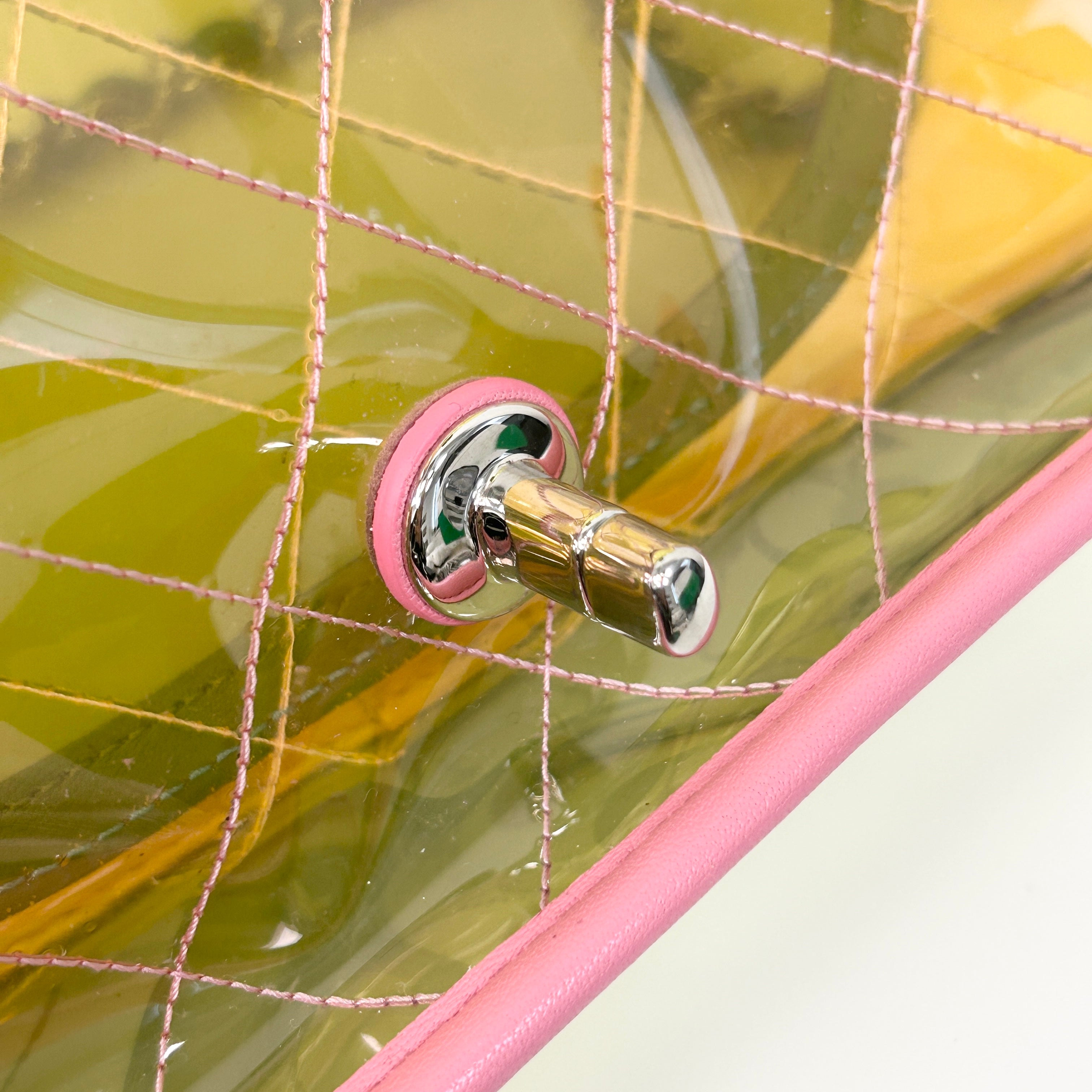 Yellow/Green/Pink PVC Coco Splash Mini Flap Bag w/SHW