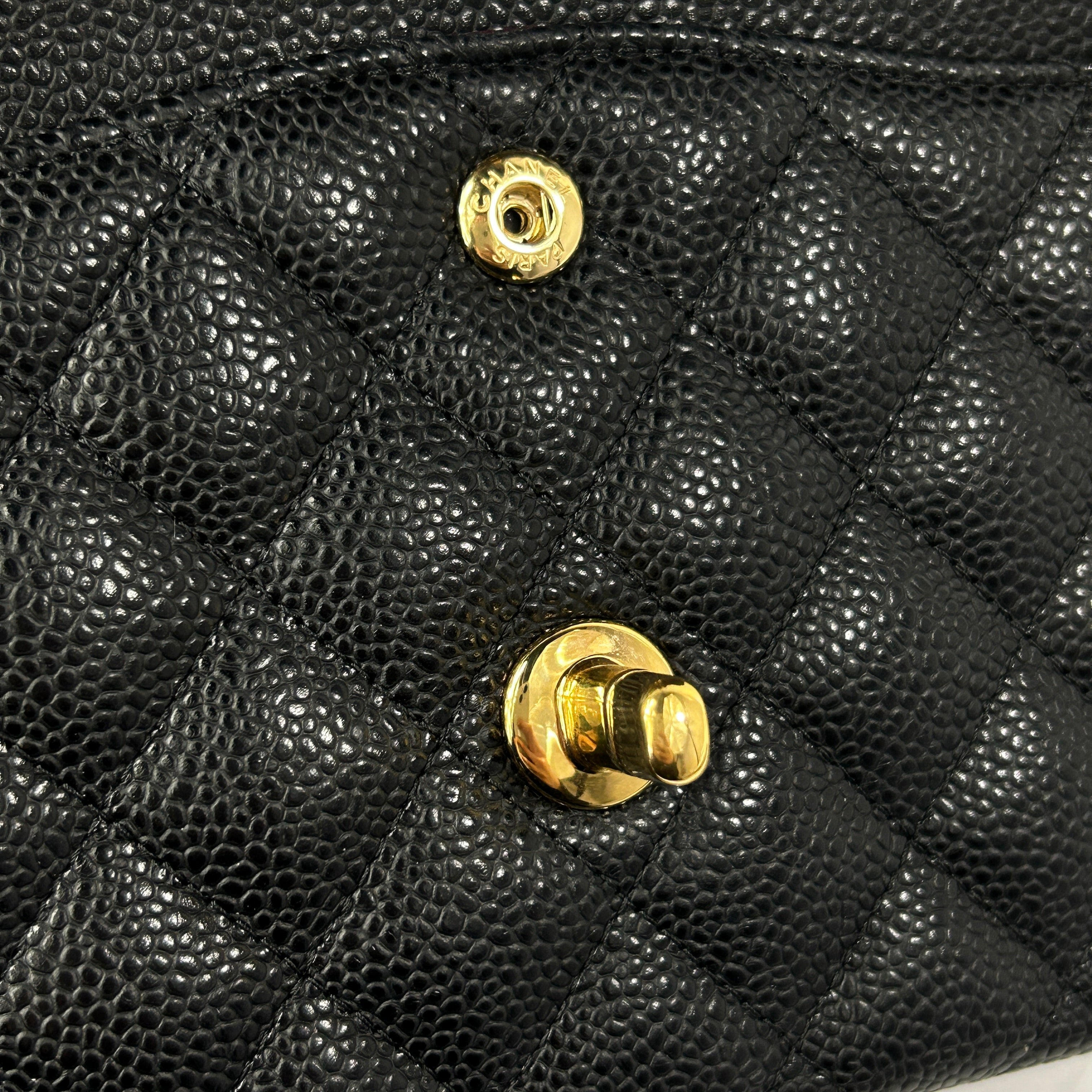 Black Caviar Double Flap Medium Bag w/GHW