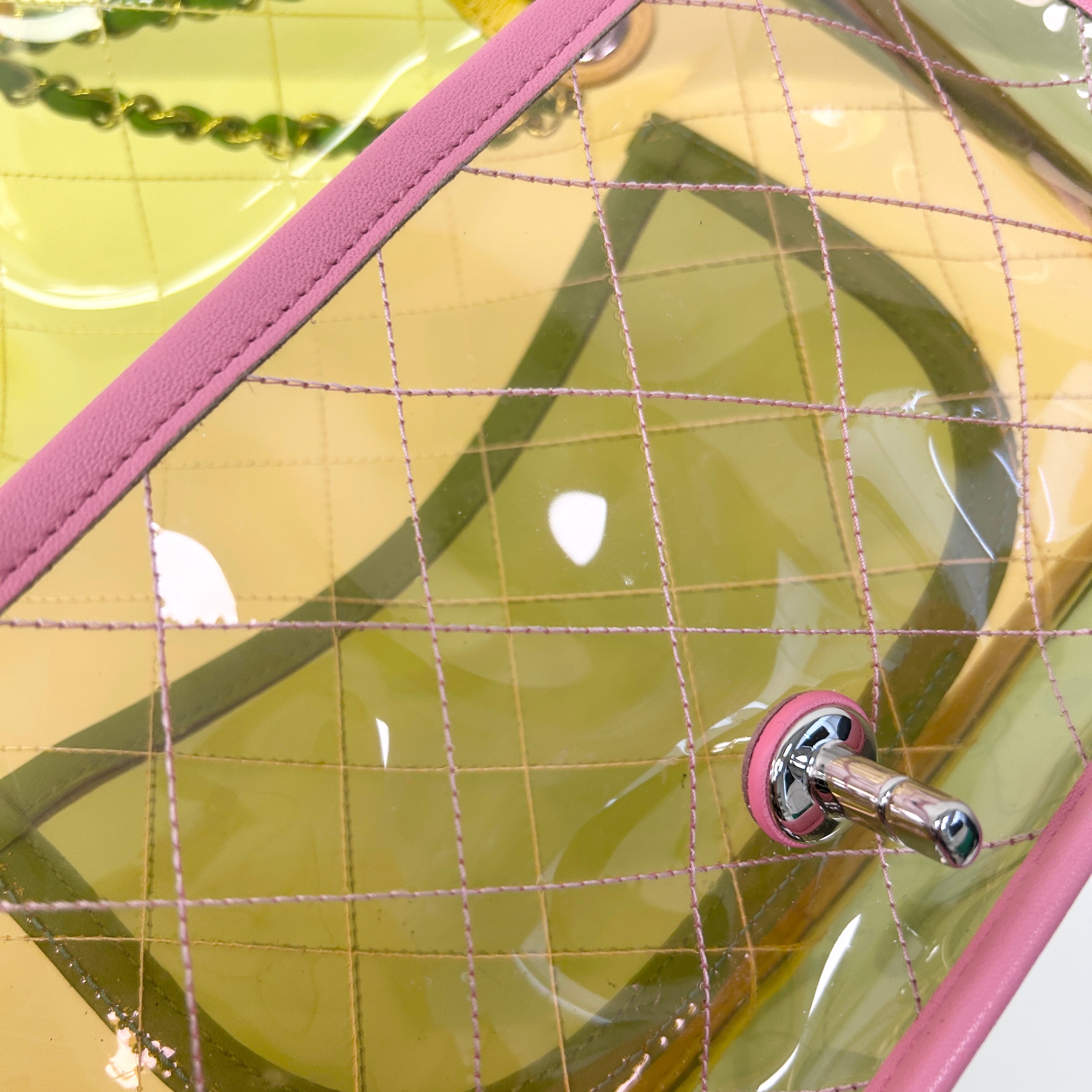 Yellow/Green/Pink PVC Coco Splash Mini Flap Bag w/SHW