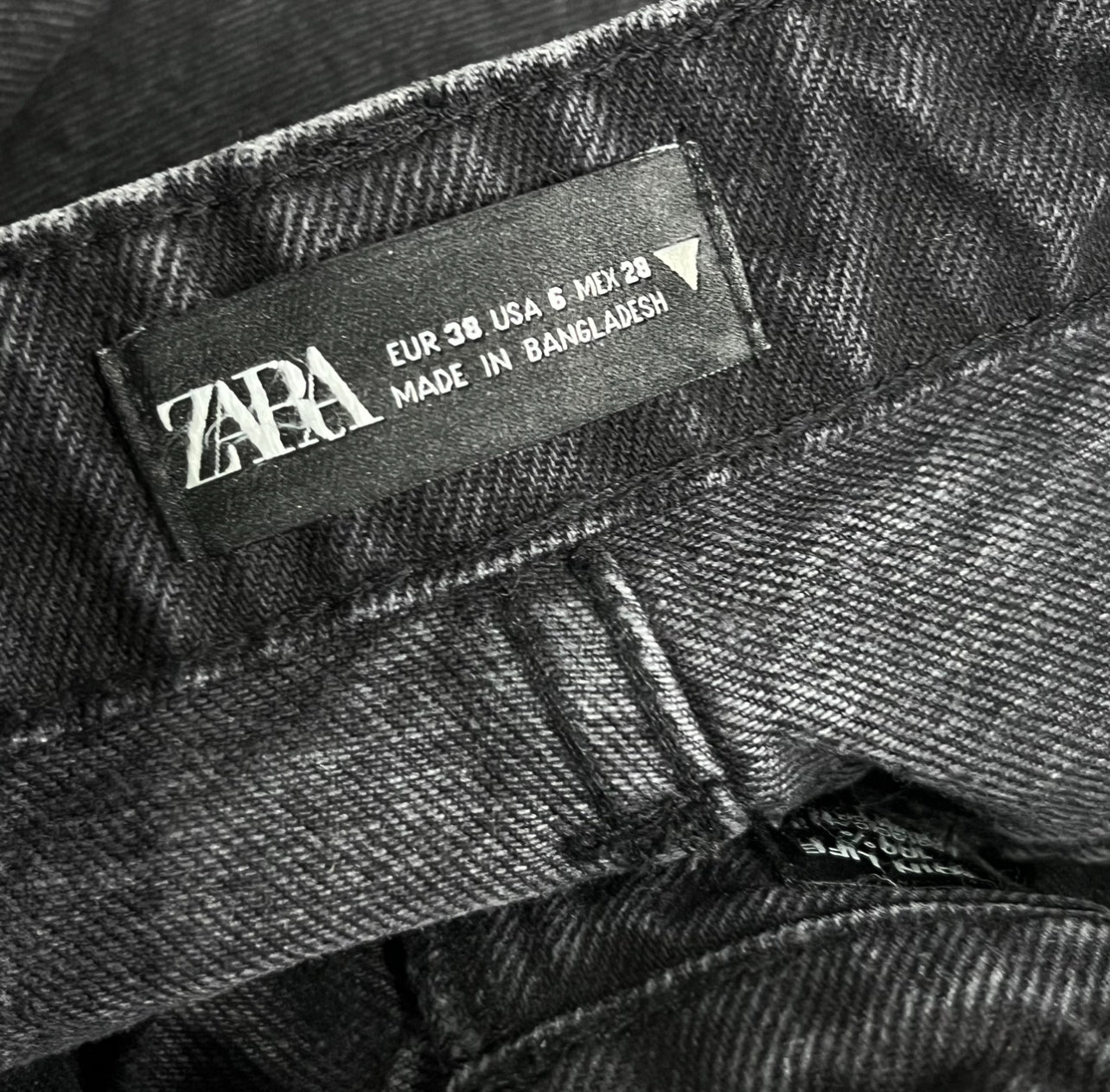 ZARA Aged Black Denim Jeans