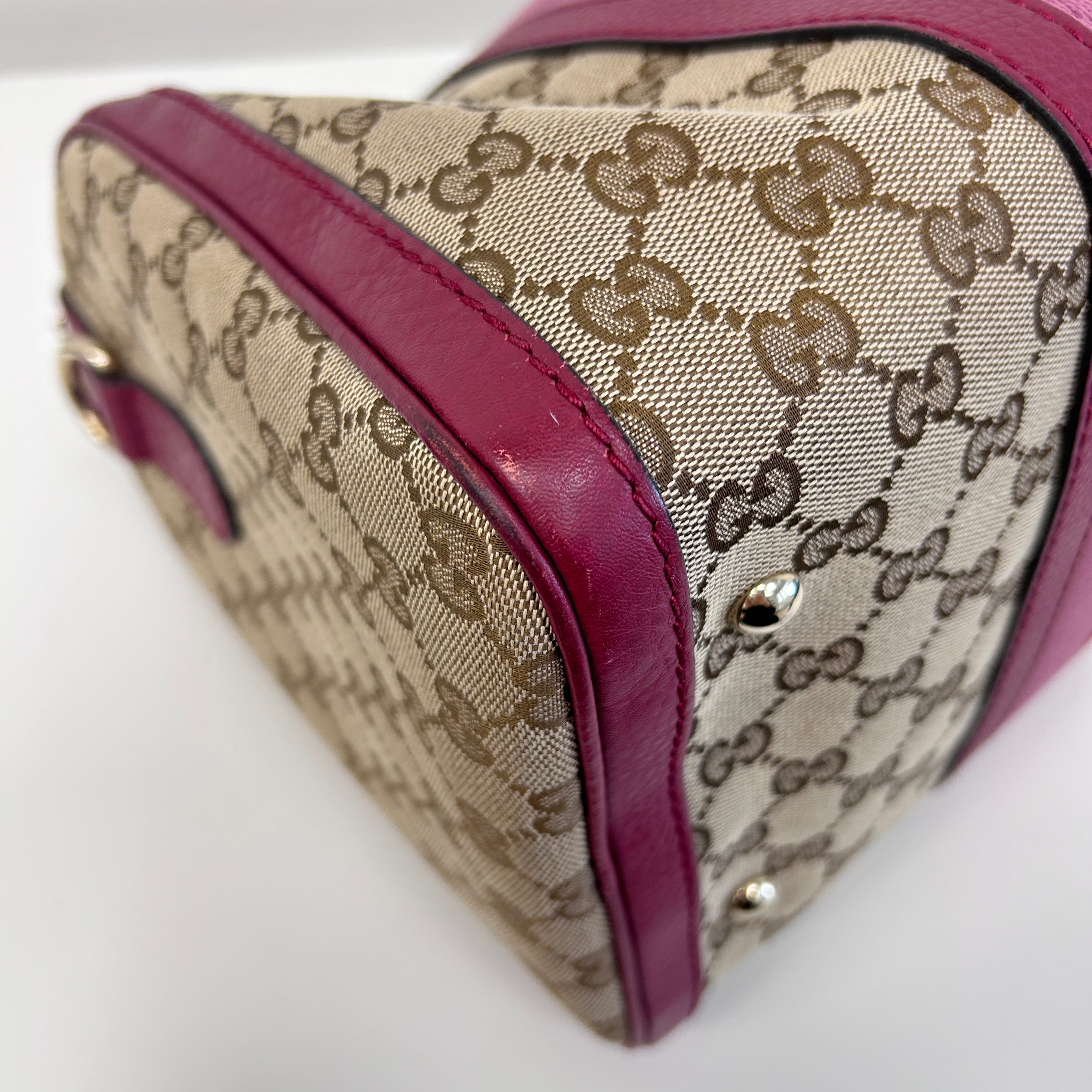 Red/Pink/GG Canvas Web Medium Joy Boston Bag