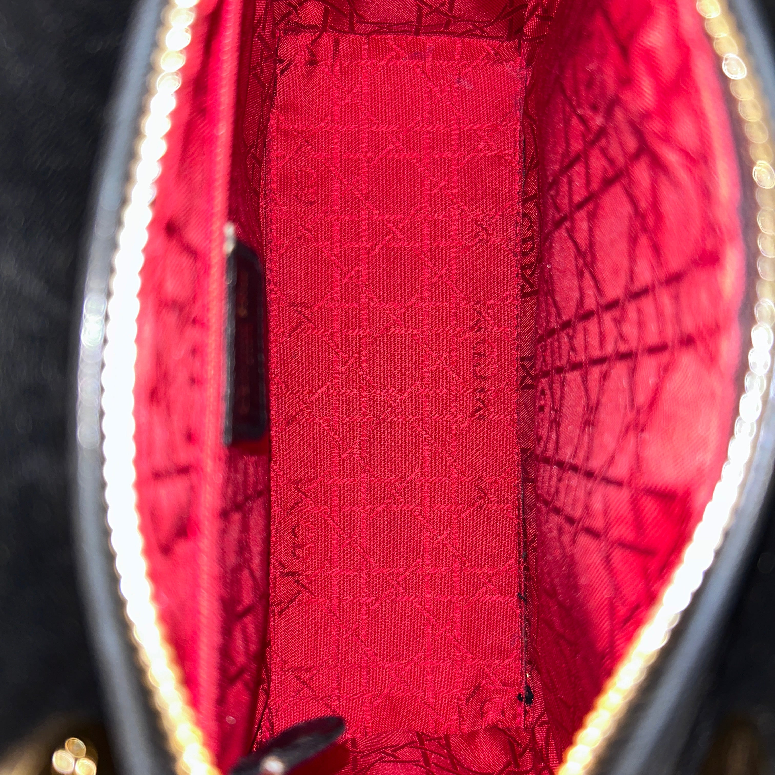 Vintage Black Quilted Leather Medium Lady Dior w/GHW