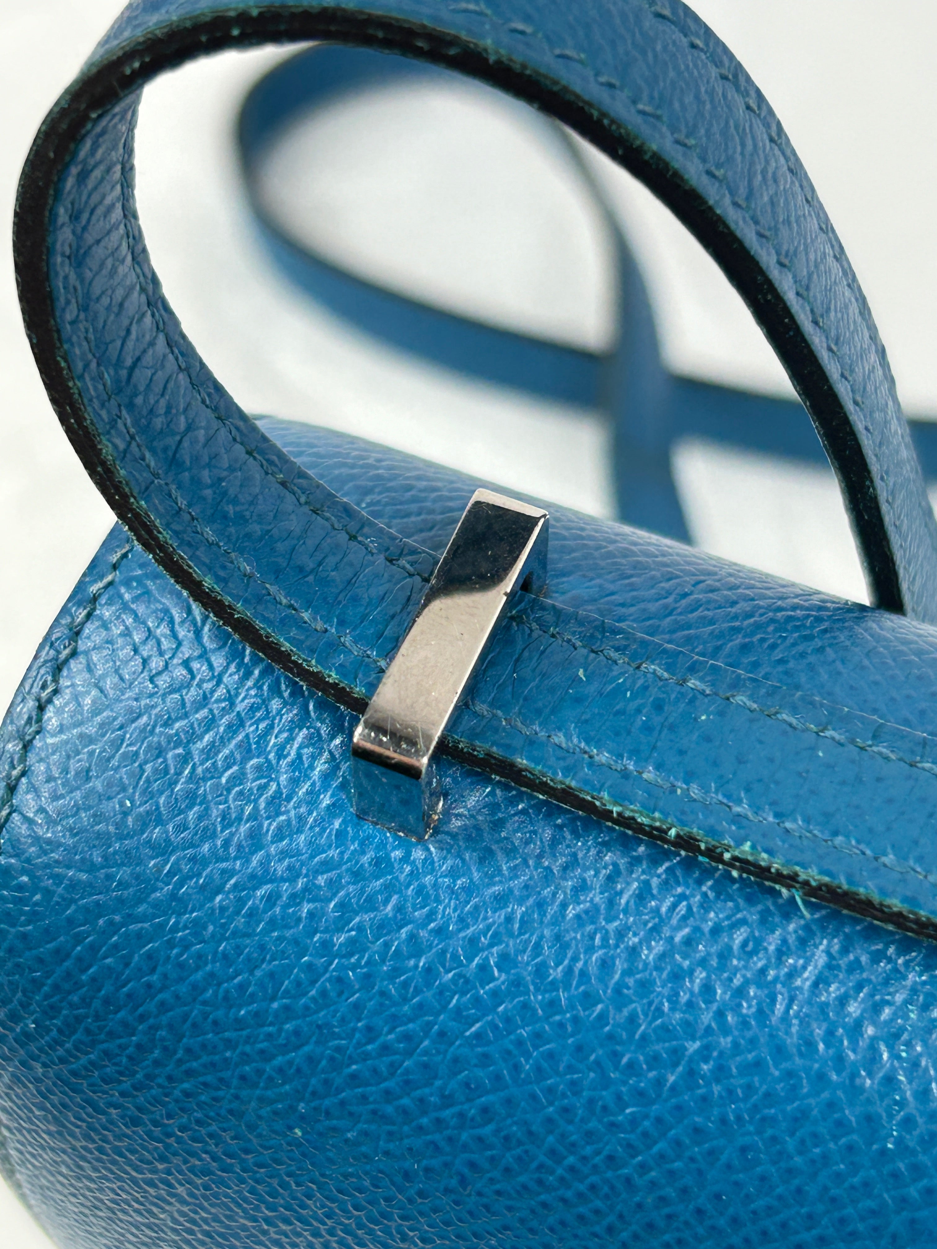 Blue Izmir Epsom Leather Constance Elan 25 W/PHW