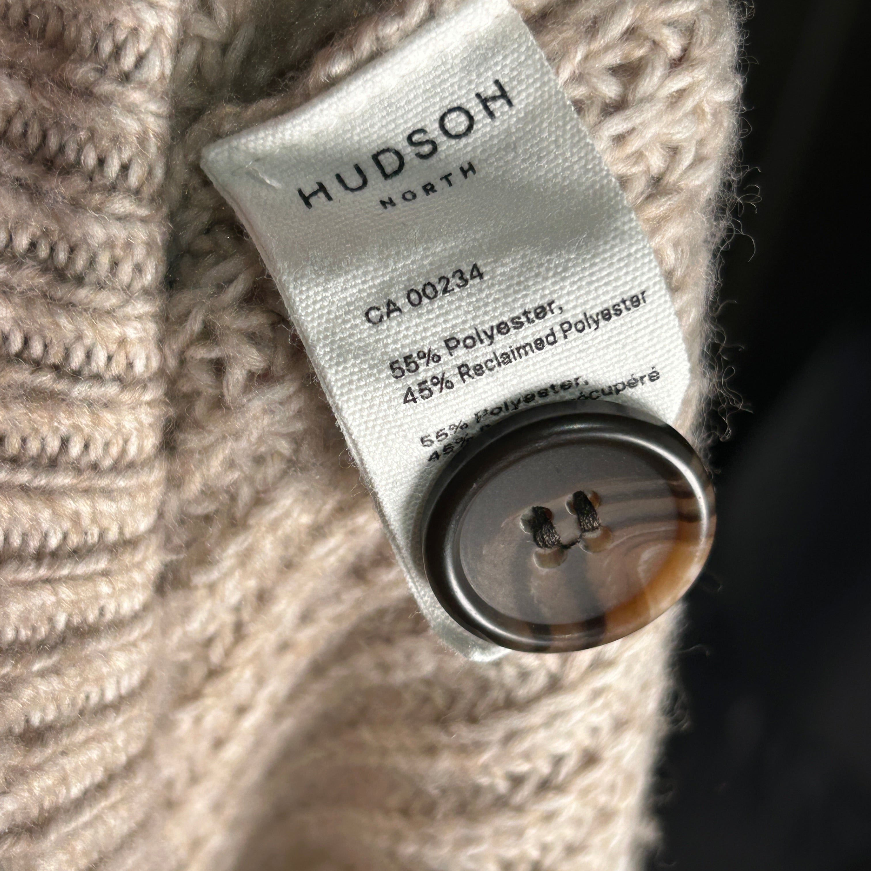 HUDSON NORTH Knitted Beige V Cropped Cardigan