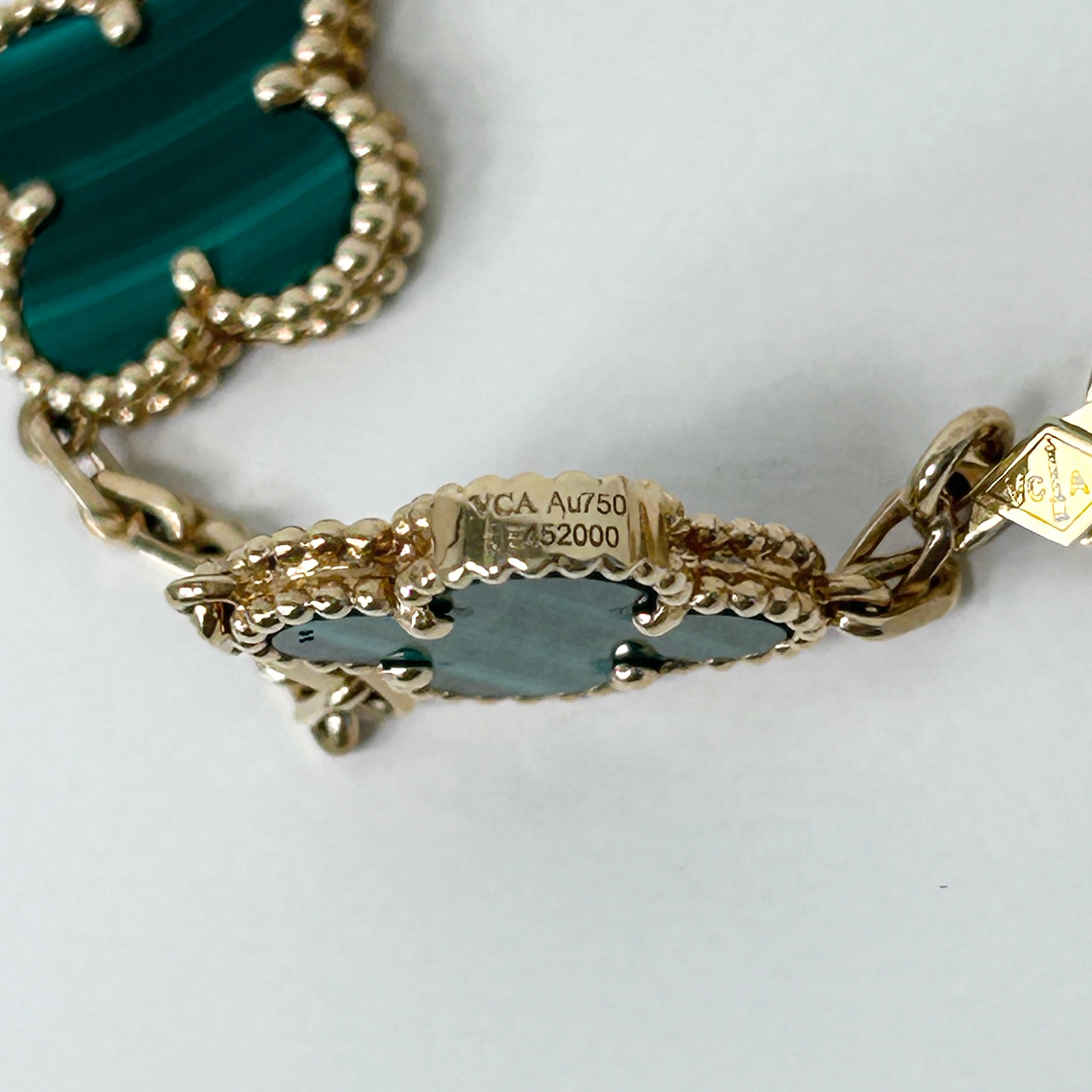 Malachite Vintage Alhambra 10-Motif Necklace w/18K GHW