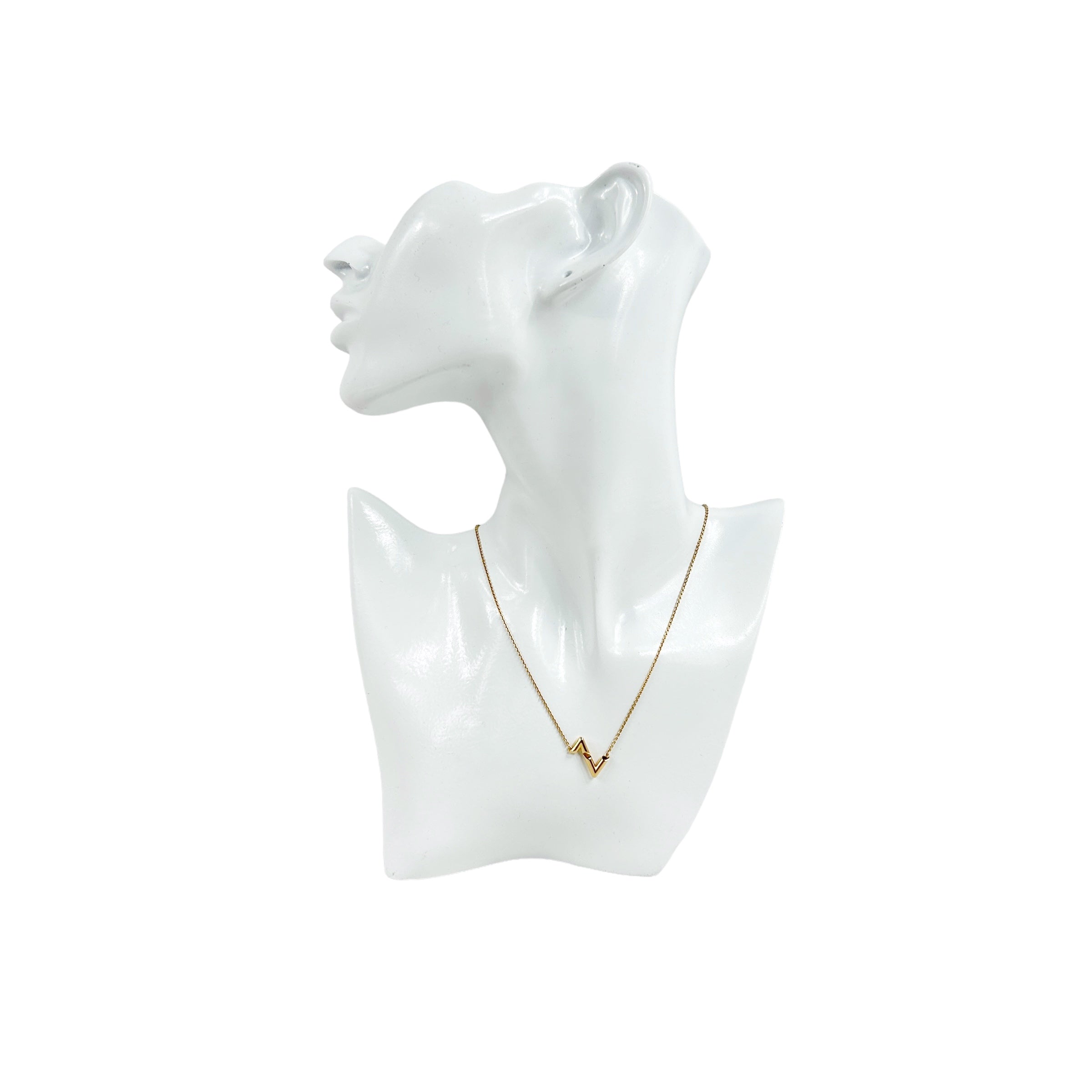 18K Yellow Gold Upside Down Pendant Necklace