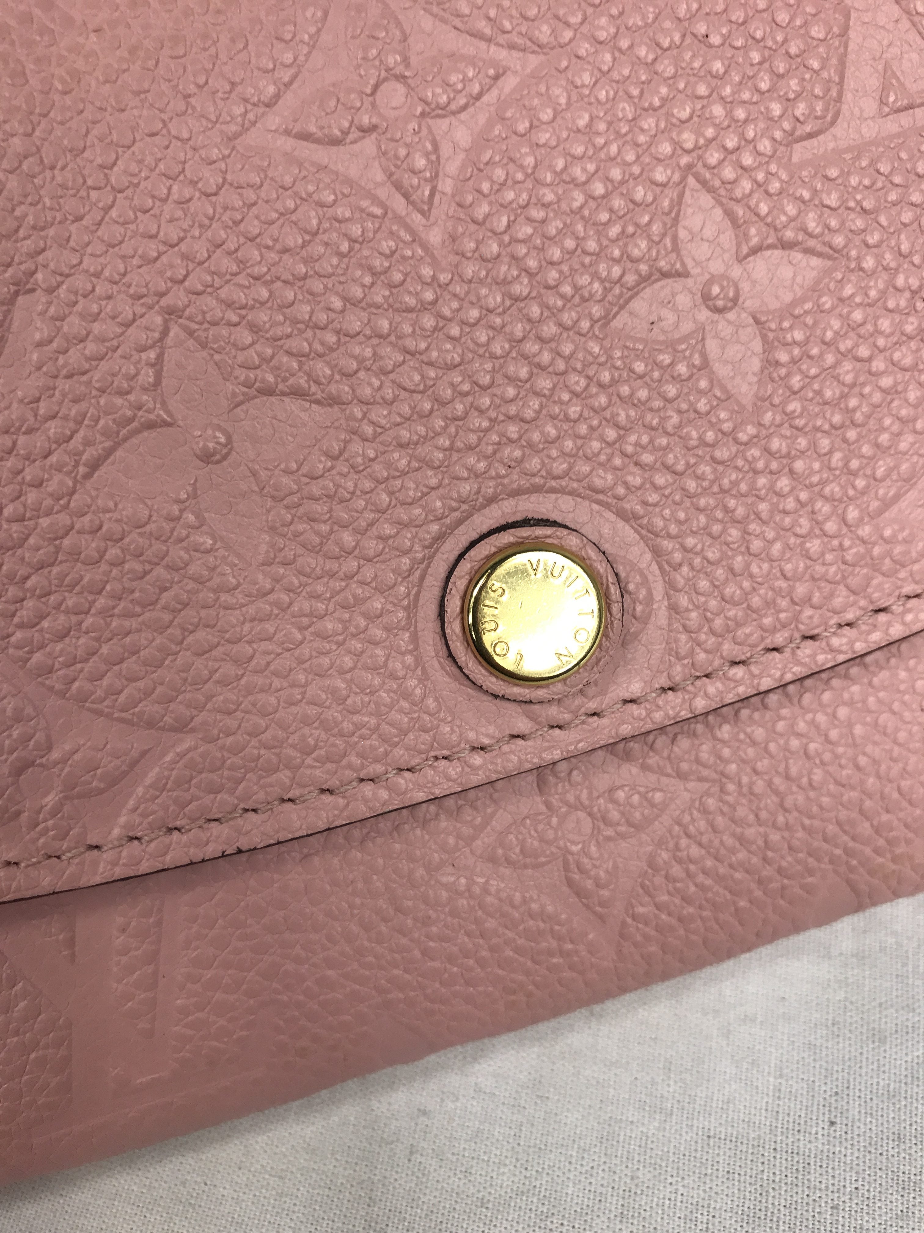 Rose Poudre Monogram Empriente Leather Emilie Wallet w/GHW