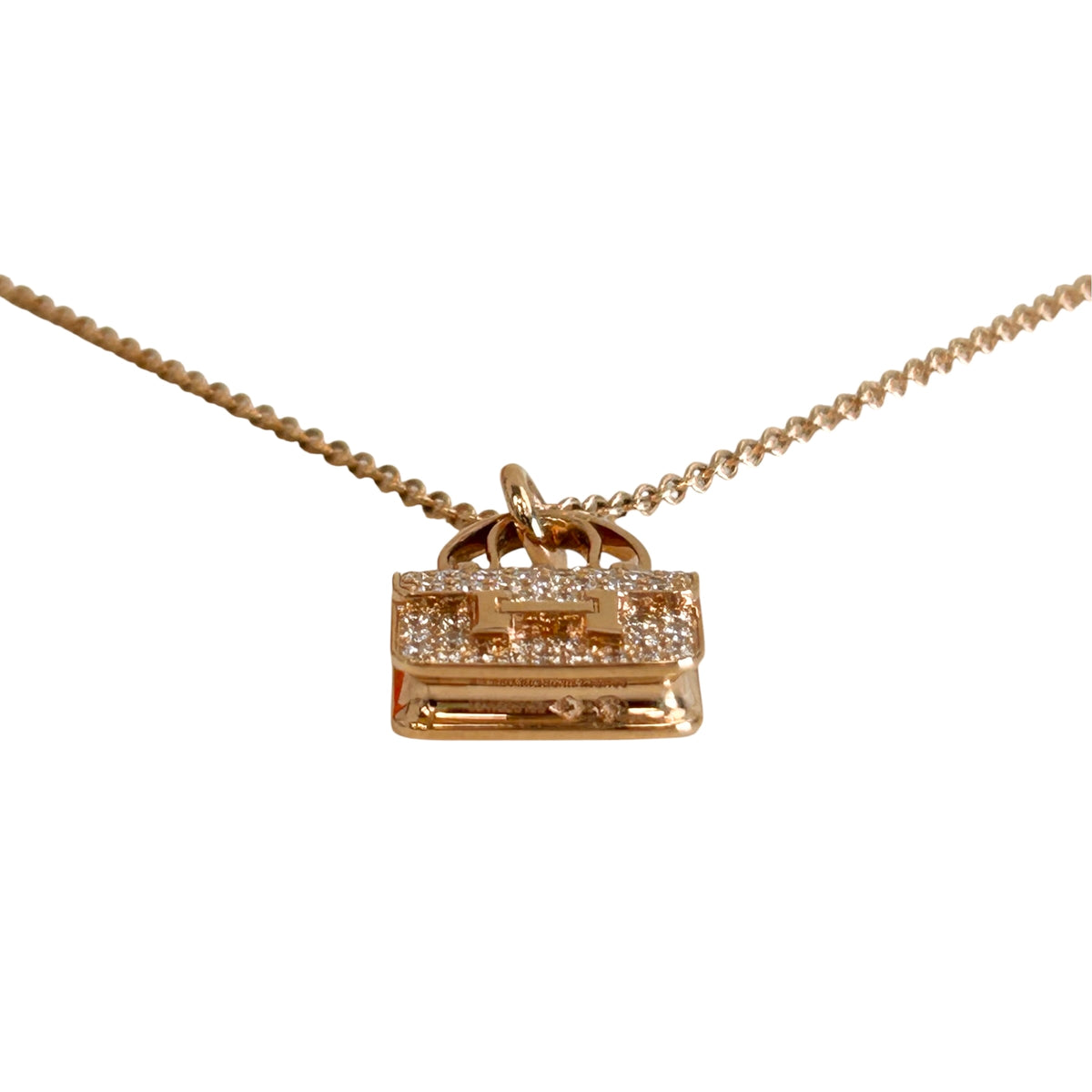18K Rose Gold Diamond Constance Amulette Pendant Necklace