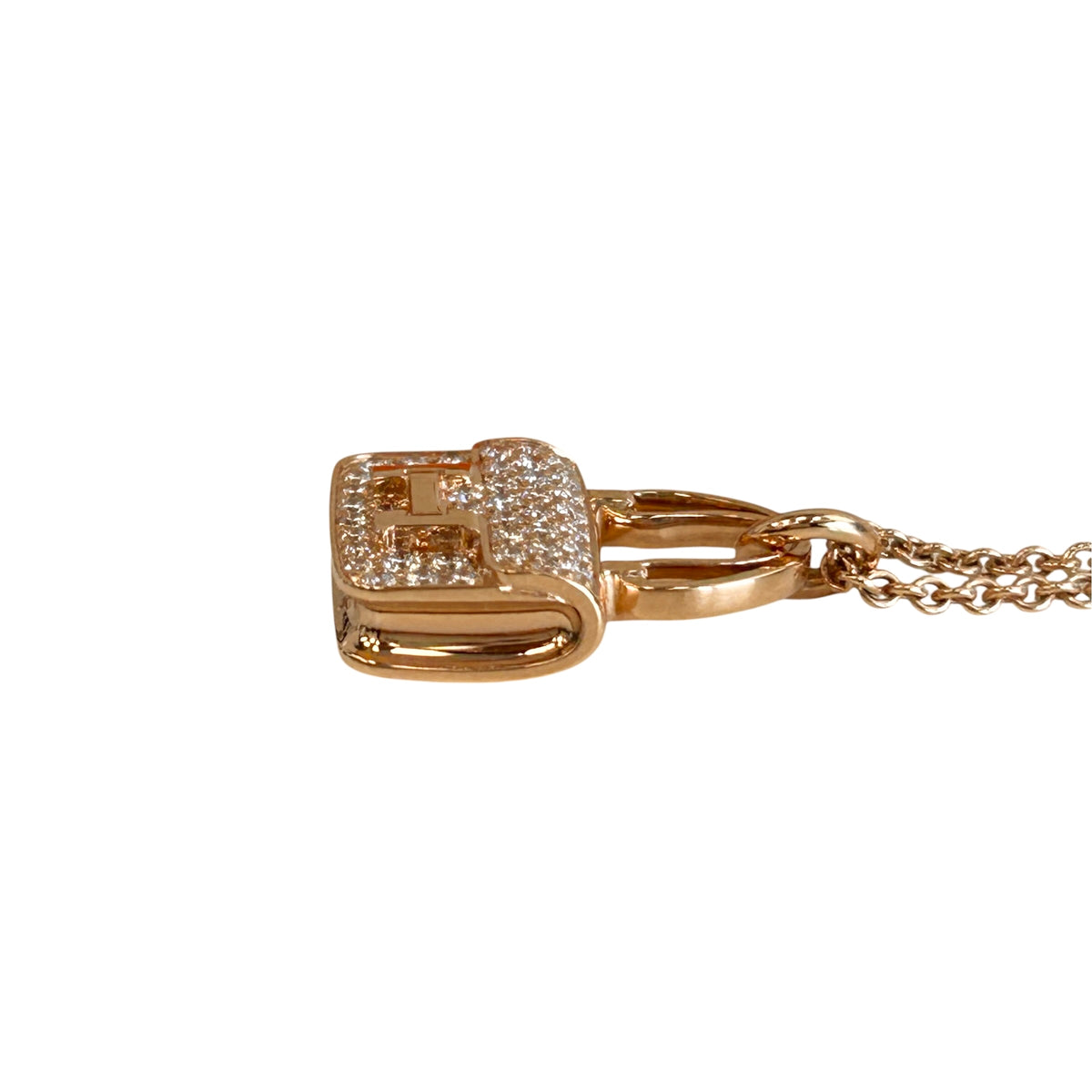 18K Rose Gold Diamond Constance Amulette Pendant Necklace