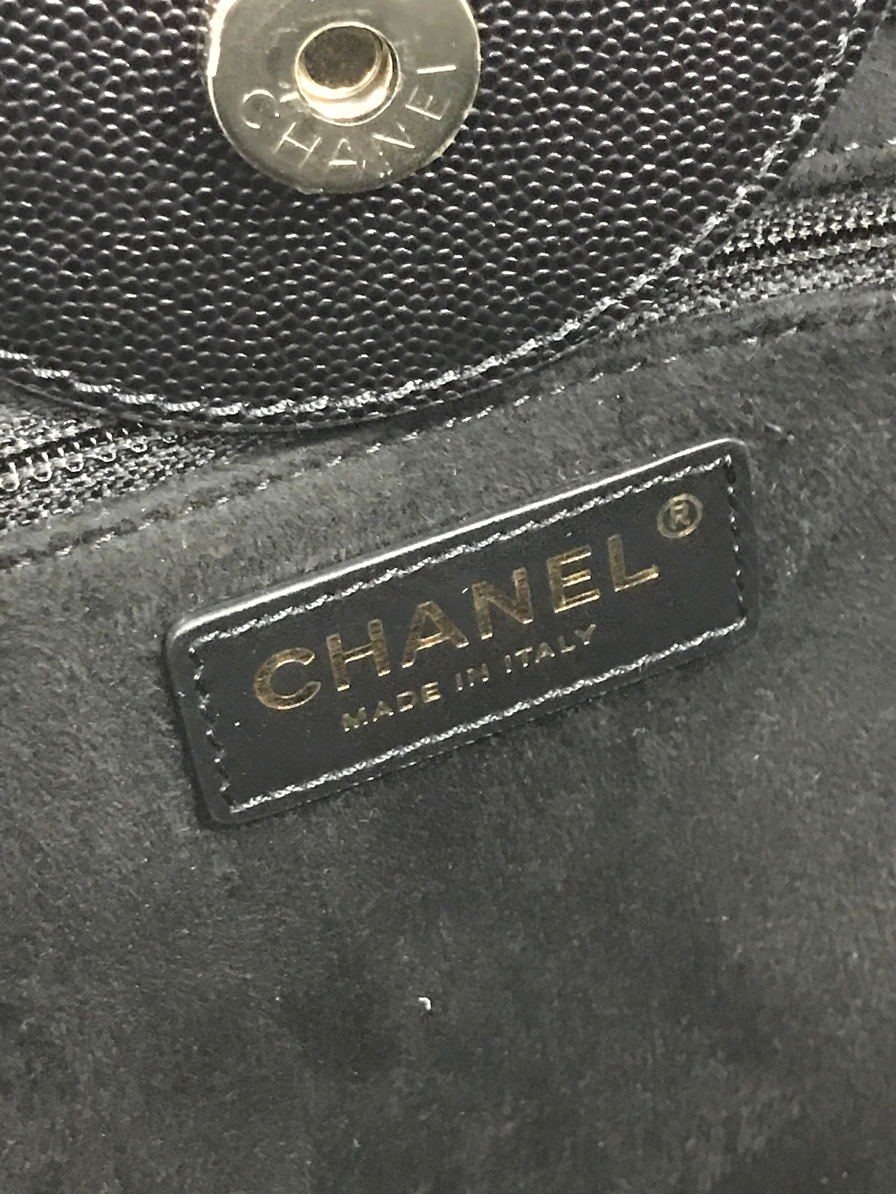 Black Caviar Leather Small Studded Deauville W/LGHW