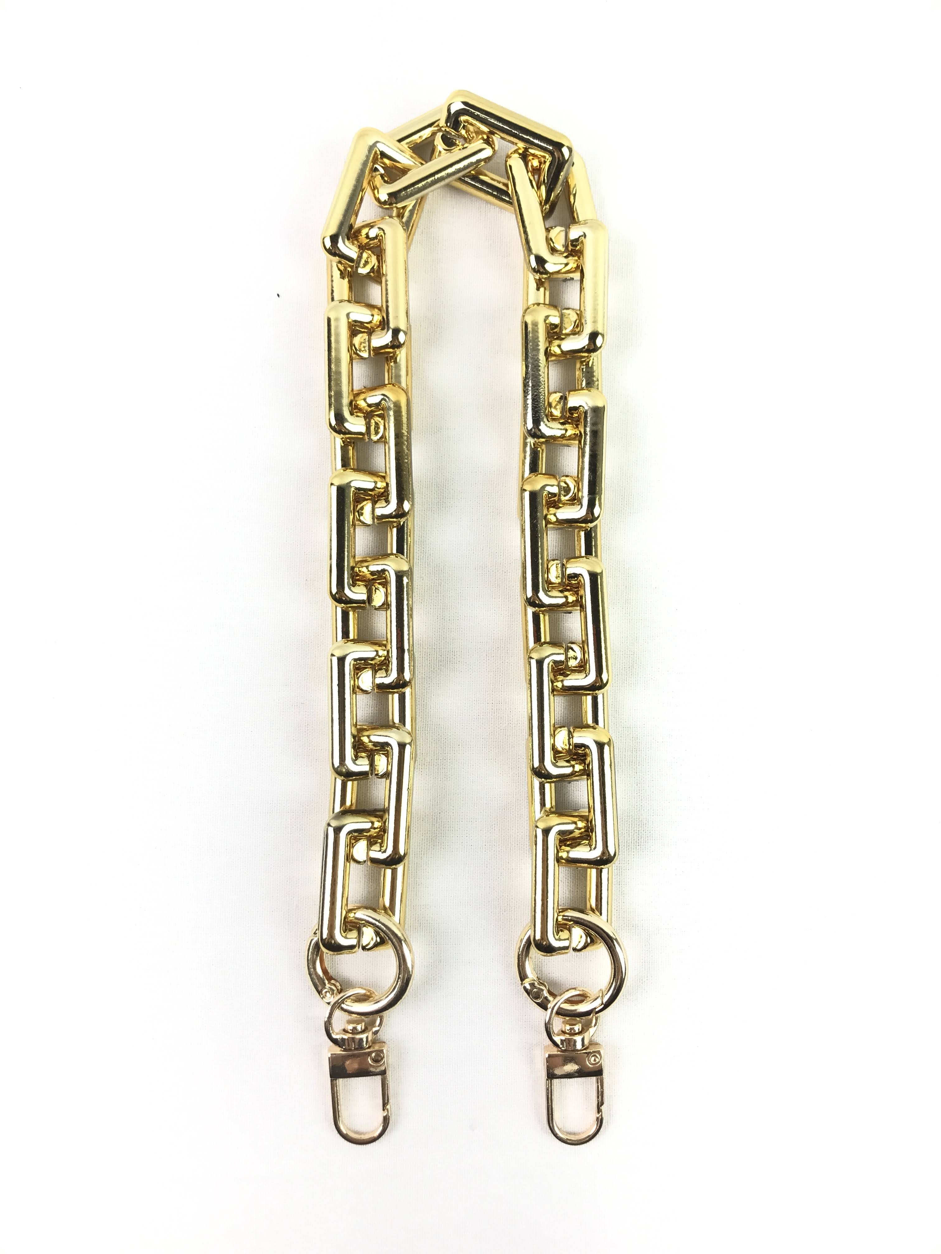 Short Rectangle Gold Chain Strap