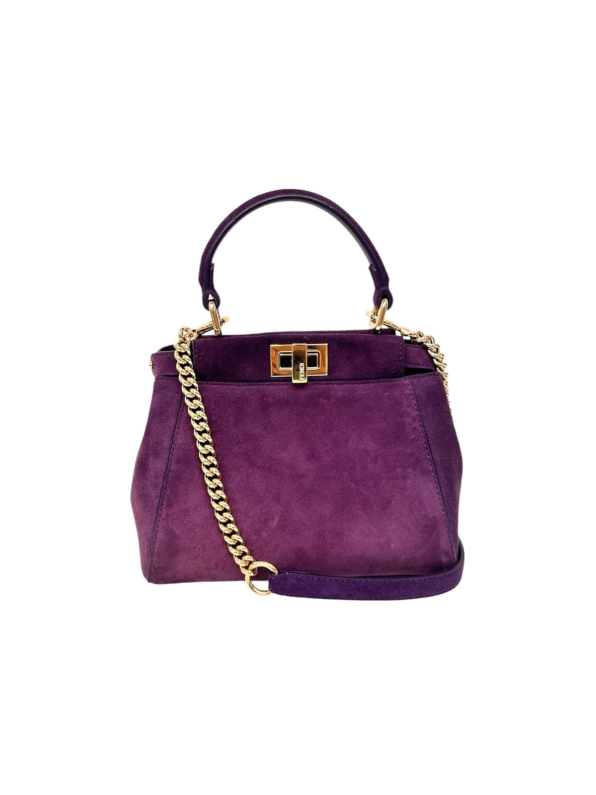 Purple Suede XS Peekaboo Top Handle Bag