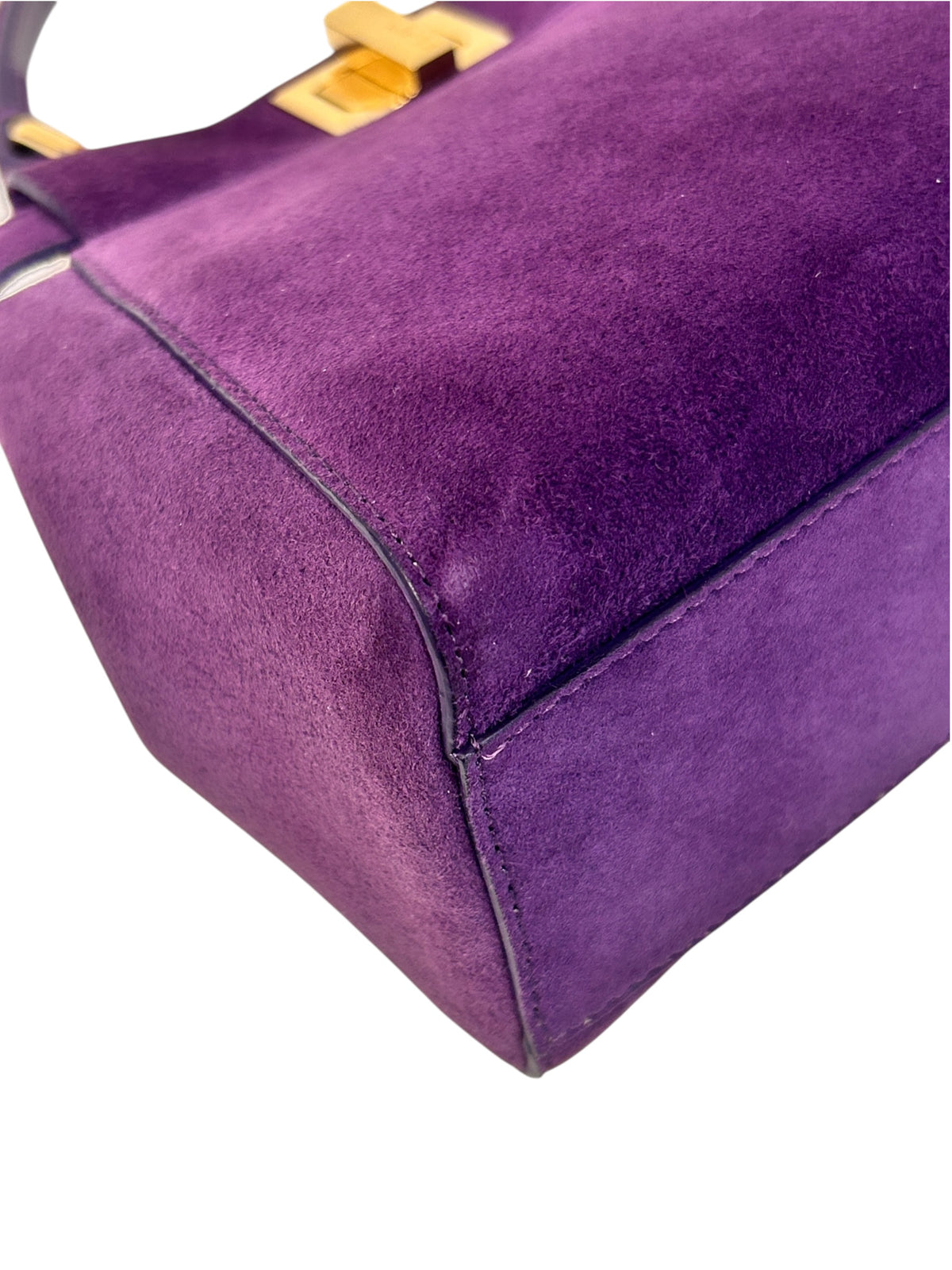 Purple Suede XS Peekaboo Top Handle Bag