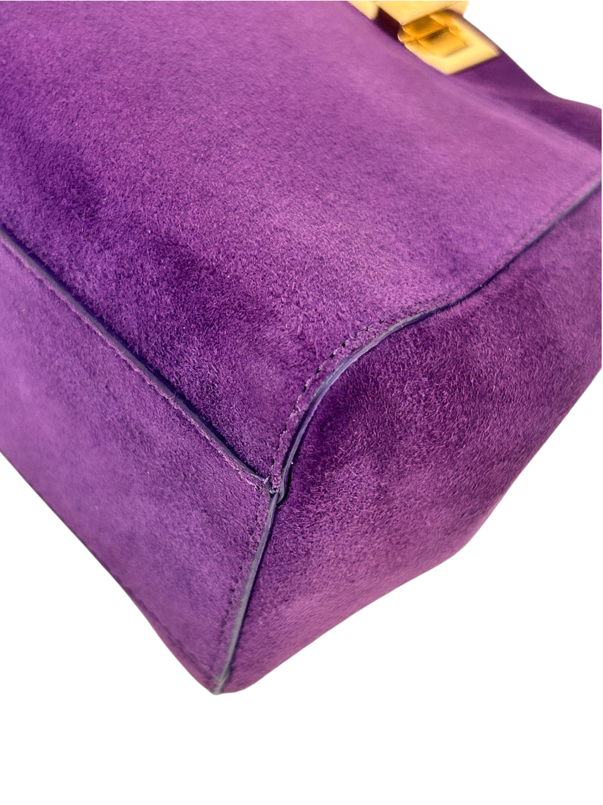 Purple Suede XS Peekaboo Top Handle Bag