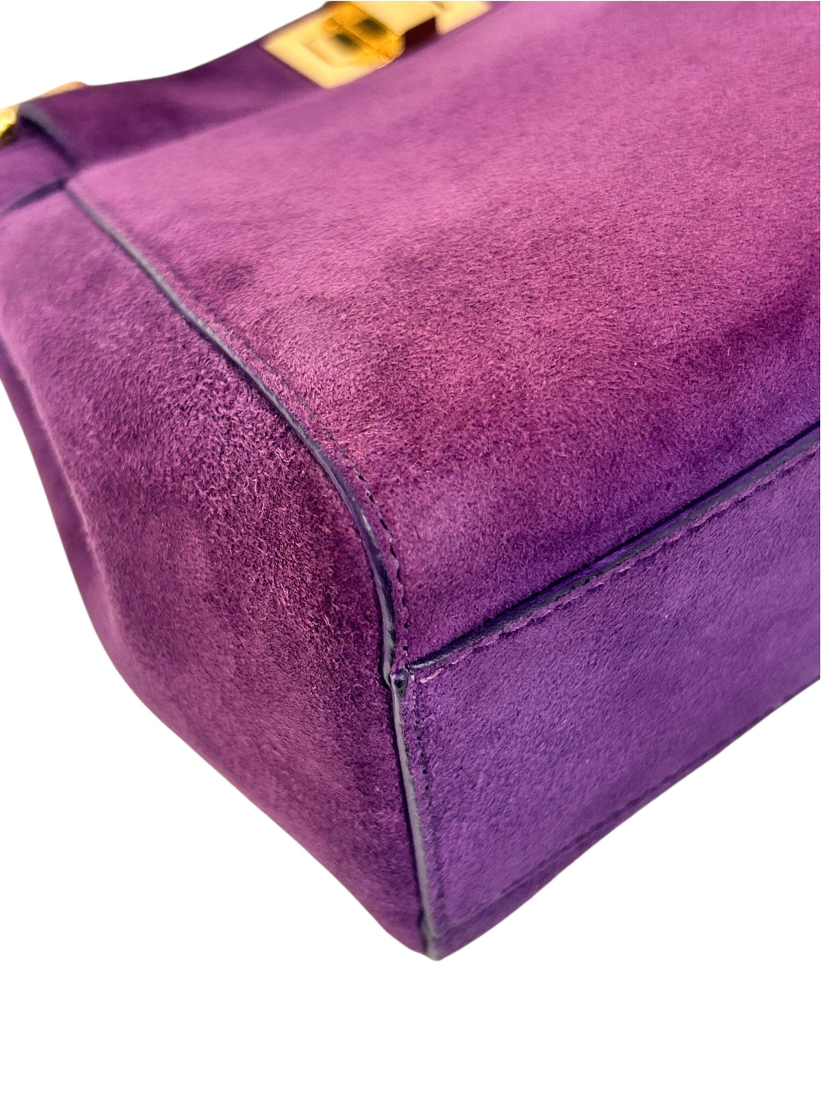 Purple Suede XS Peekaboo Top Handle Bag
