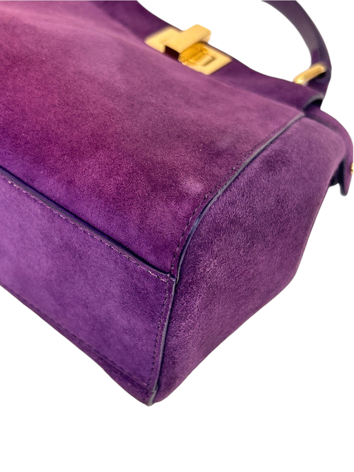 Purple Suede XS Peekaboo Top Handle Bag