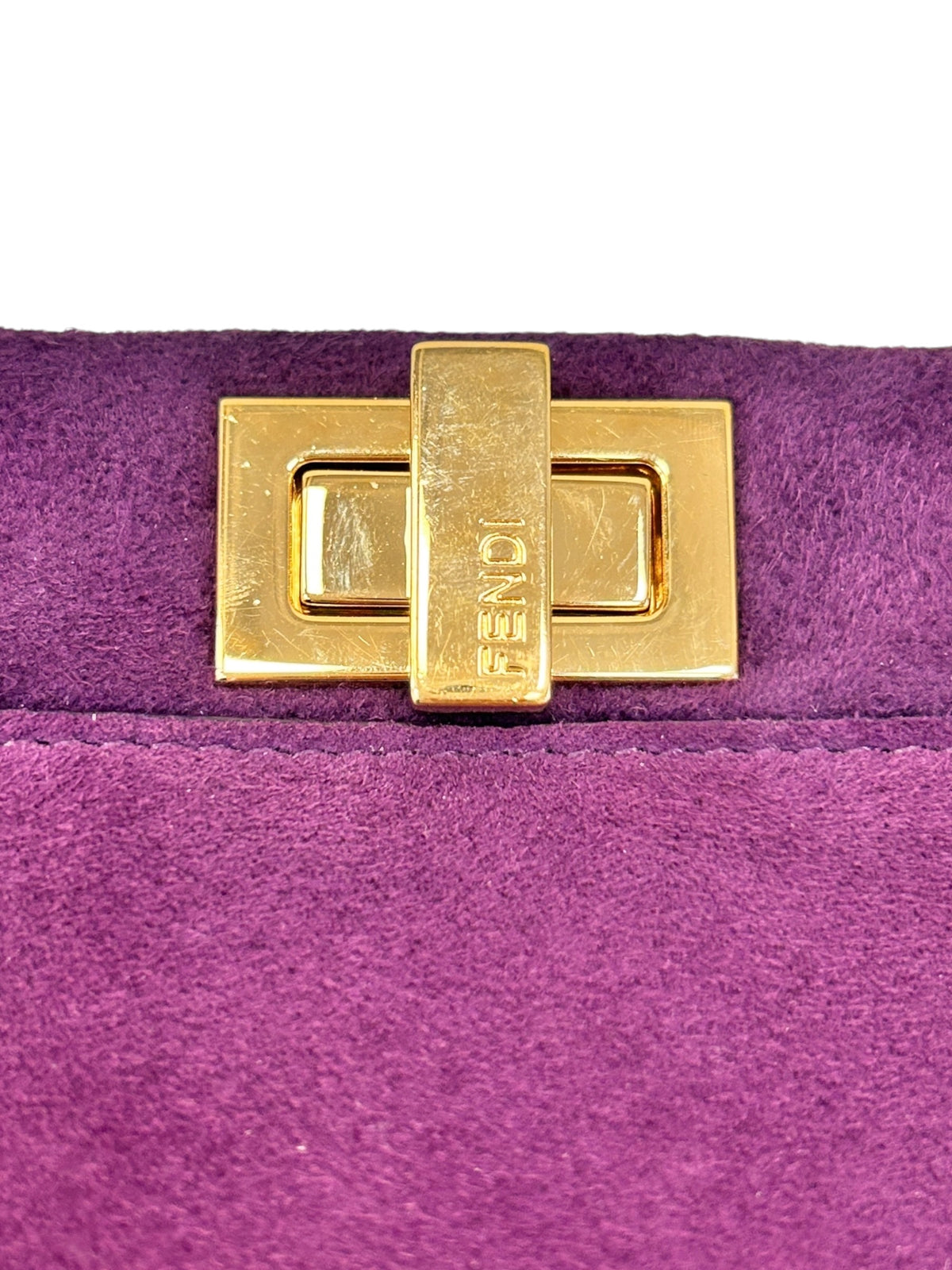 Purple Suede XS Peekaboo Top Handle Bag