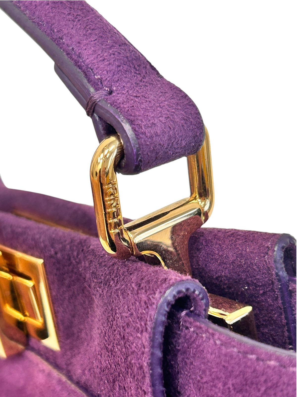 Purple Suede XS Peekaboo Top Handle Bag