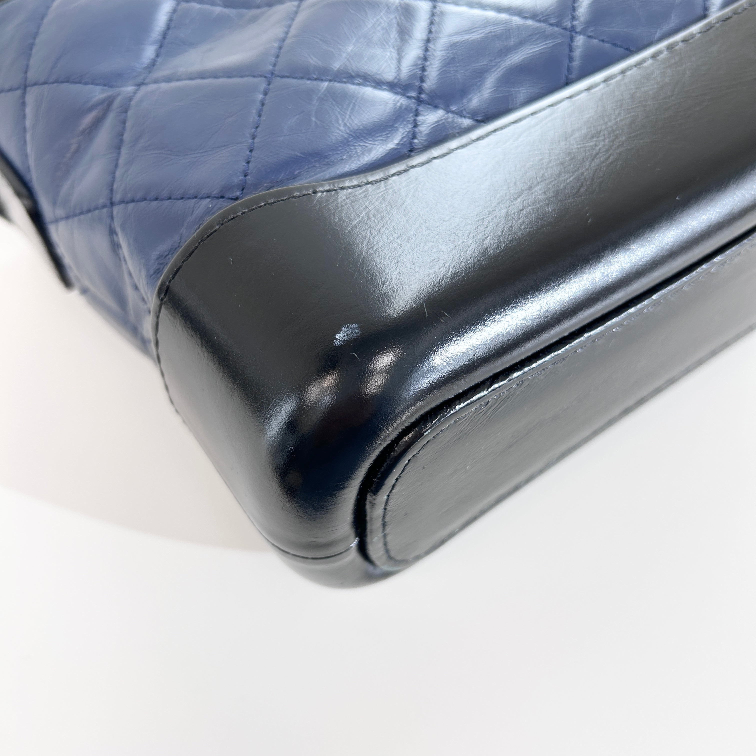 Blue Quilted Aged Calfskin Leather Small Gabrielle Hobo Bag w/GHW/SHW/RHW