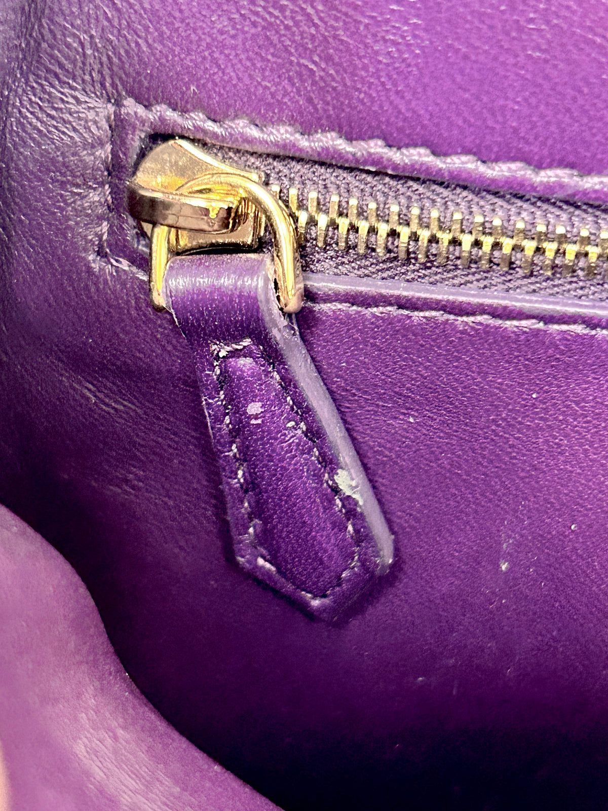Purple Suede XS Peekaboo Top Handle Bag