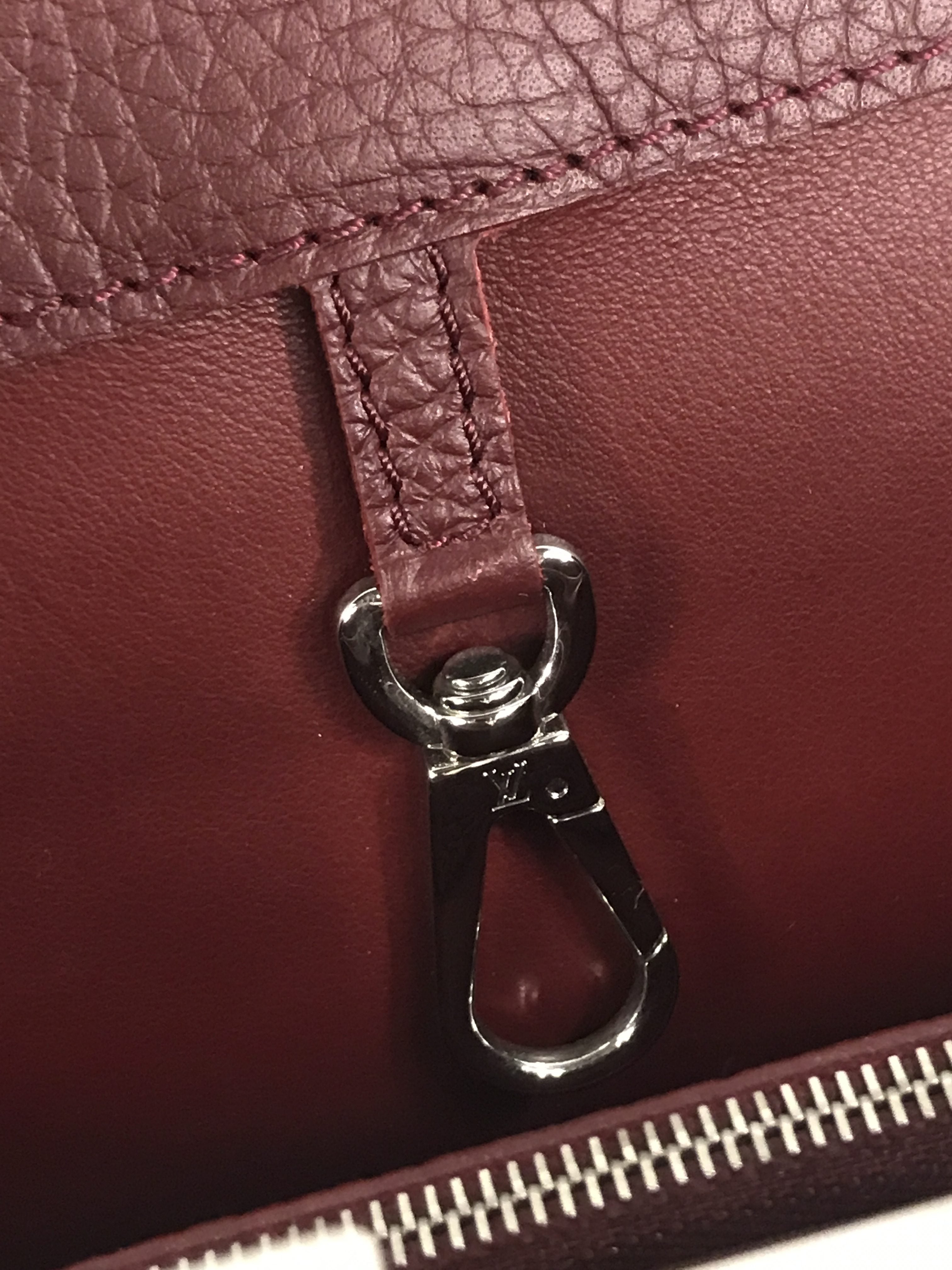 Burgundy Taurillon Leather w/Python Top Handle GM w/SHW