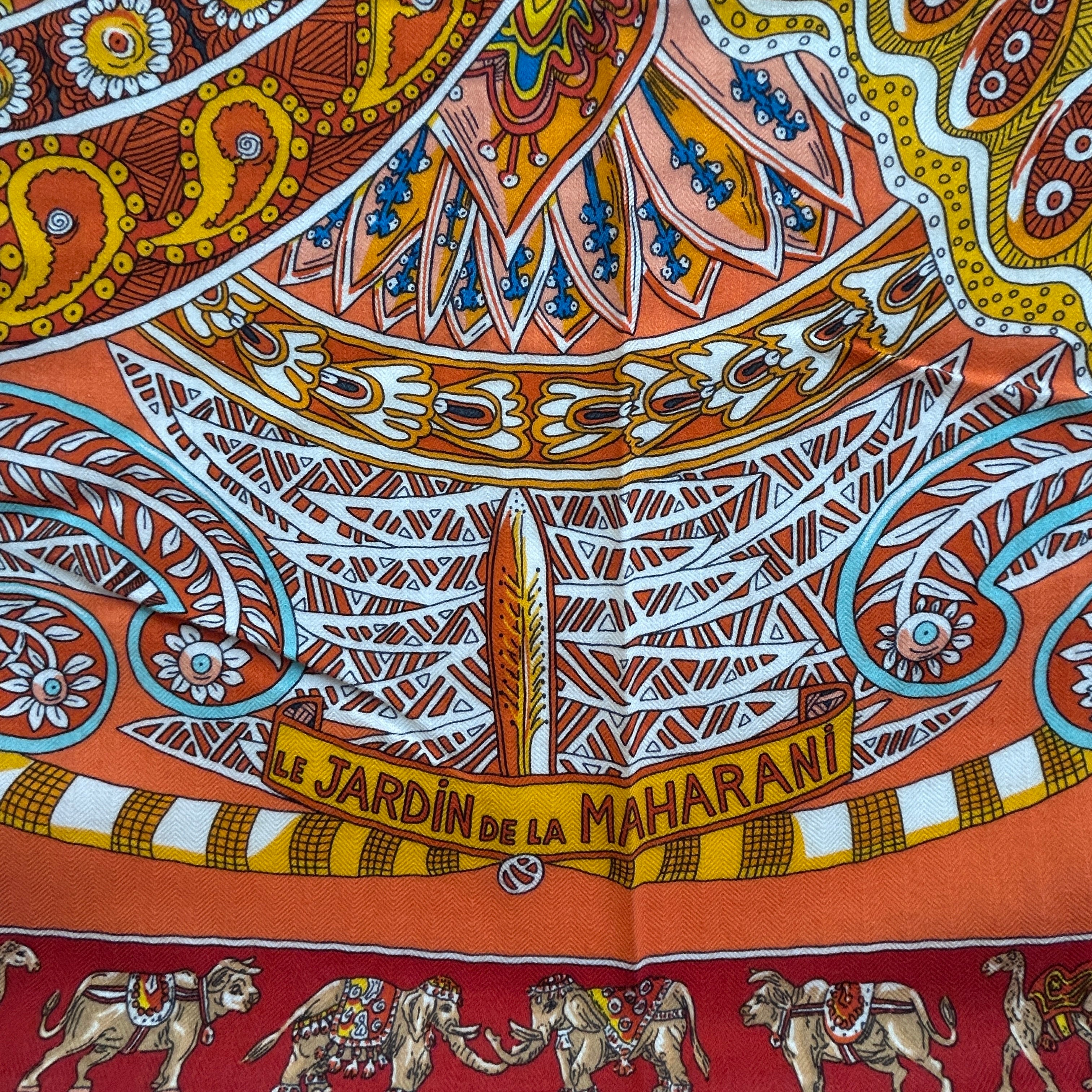 Orange/Red Jardin de la Maharani Cashmere Shawl