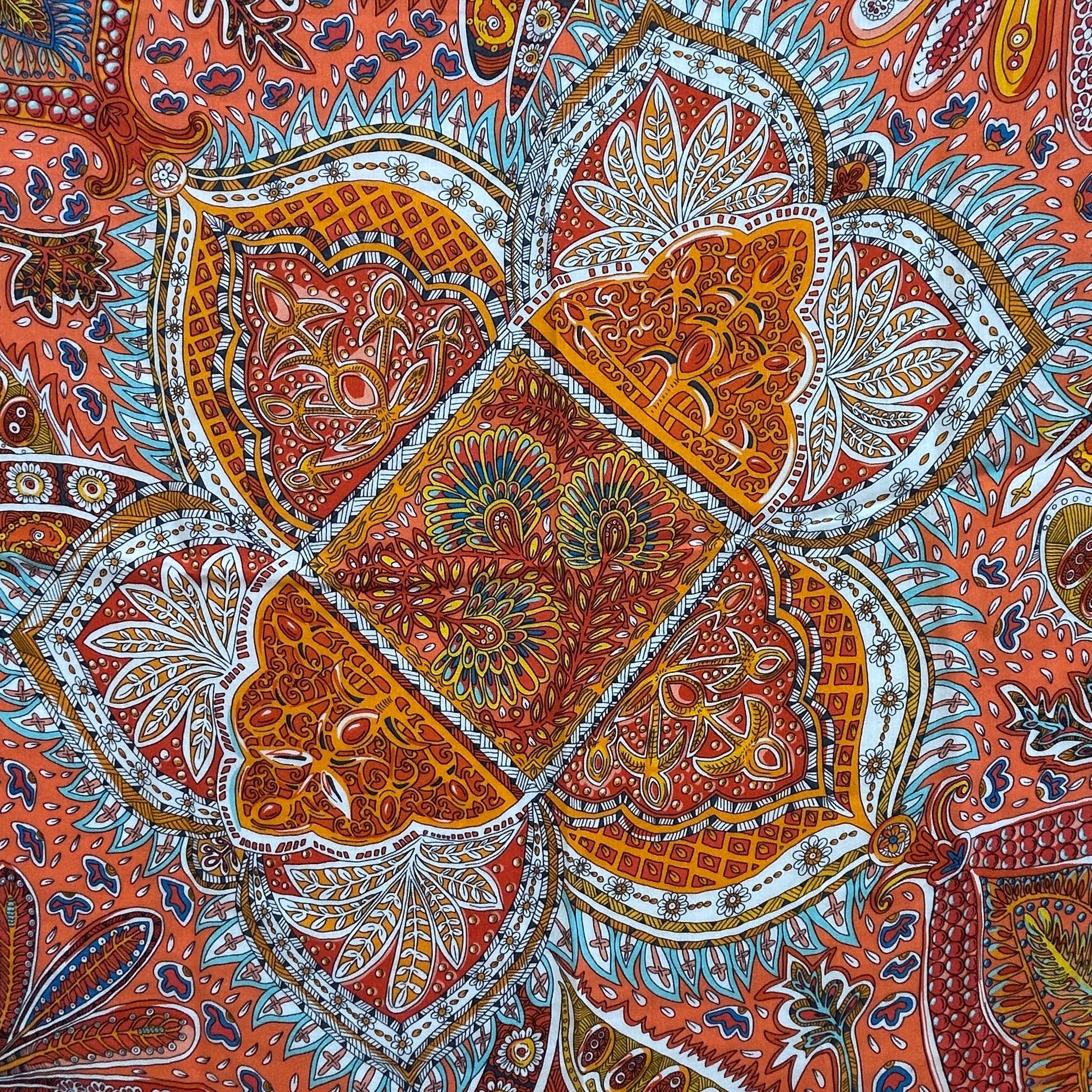 Orange/Red Jardin de la Maharani Cashmere Shawl