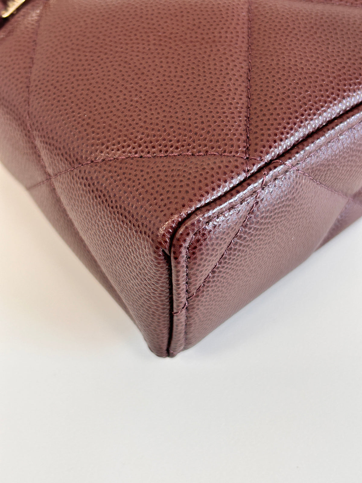Dark Brwon Caviar Quilted Top Handle Slim Vanity w/GHW
