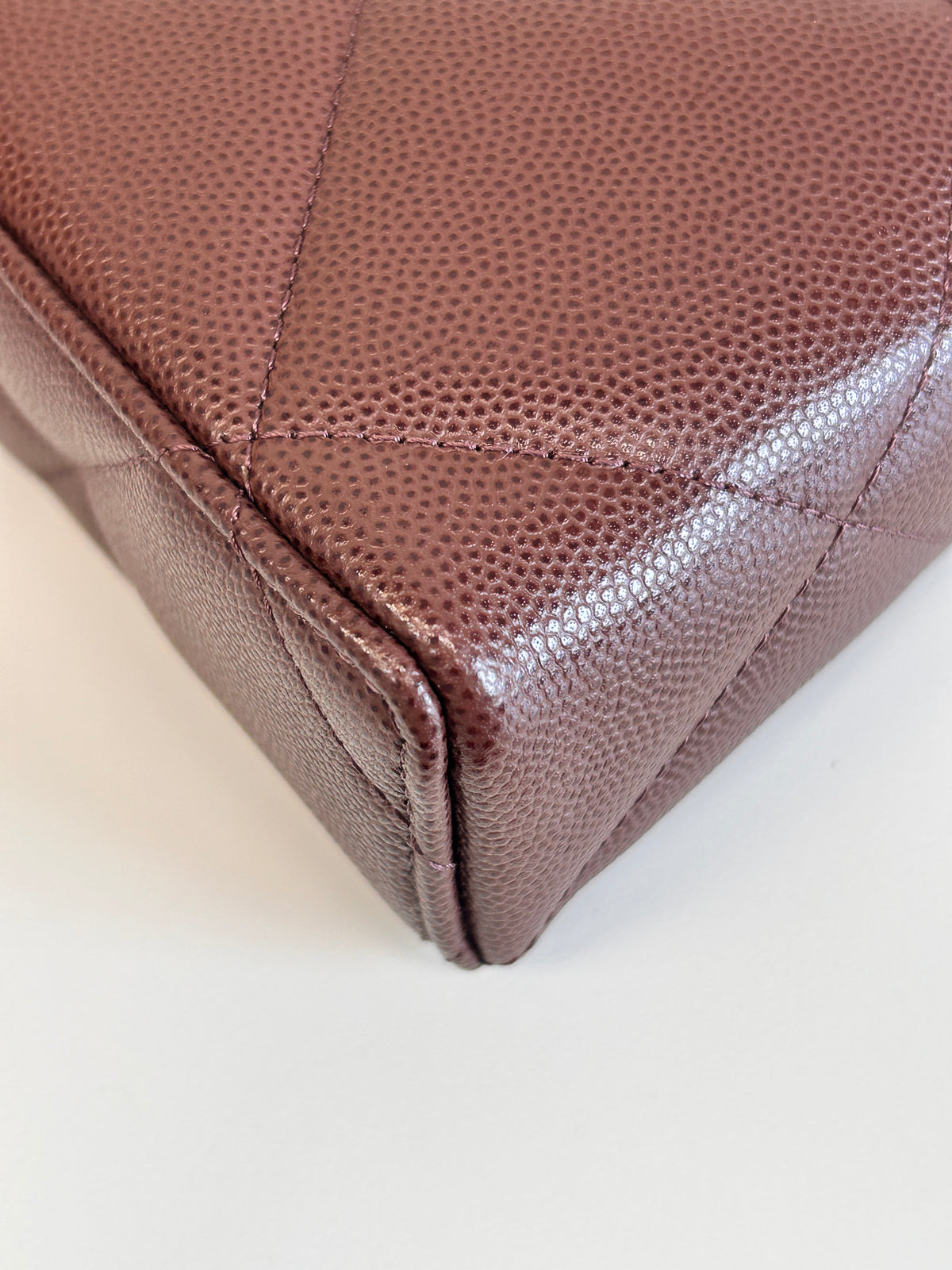 Dark Brwon Caviar Quilted Top Handle Slim Vanity w/GHW