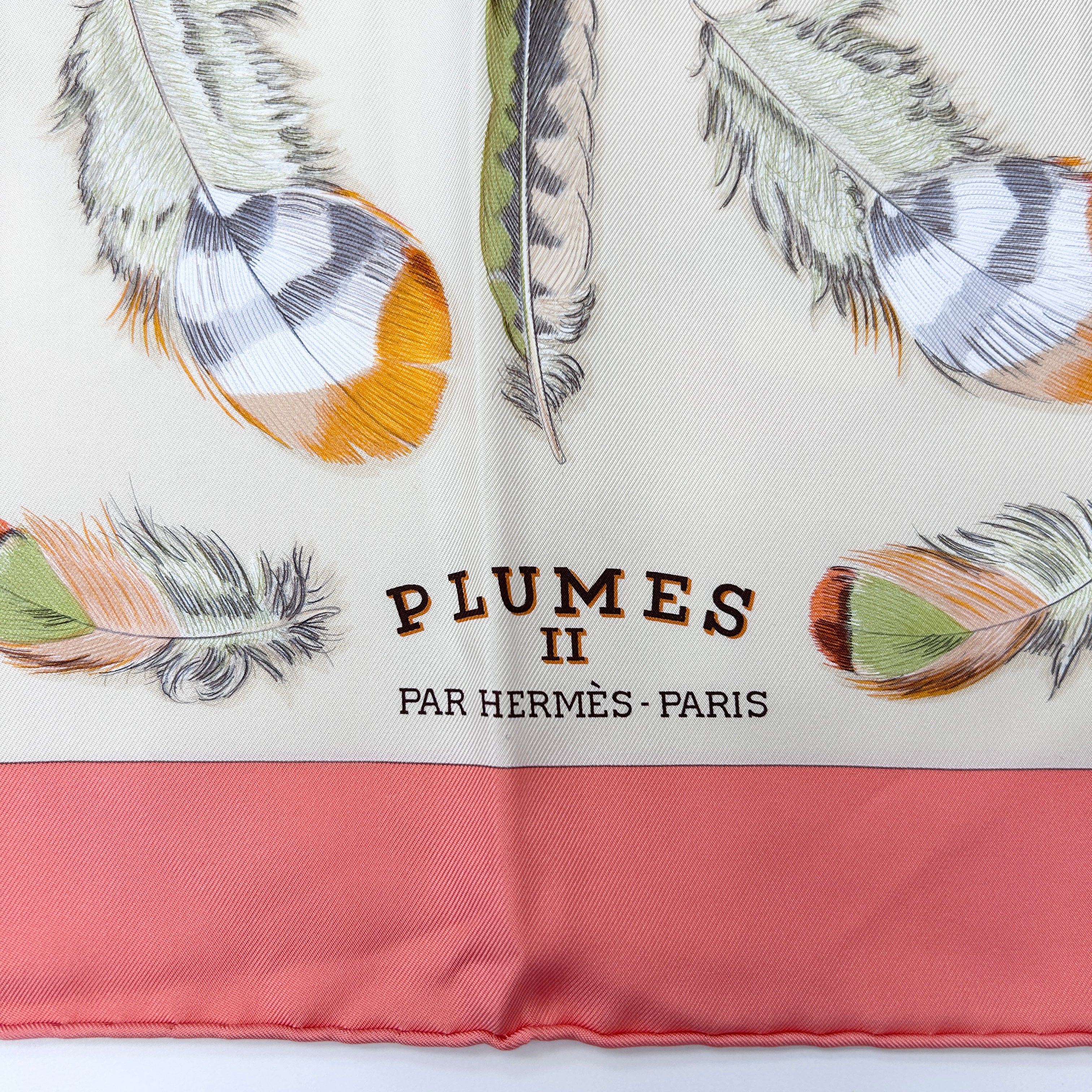 Pink “Plumes II” 100% Silk Scarf