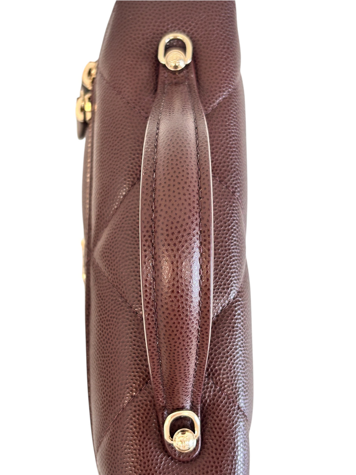 Dark Brwon Caviar Quilted Top Handle Slim Vanity w/GHW