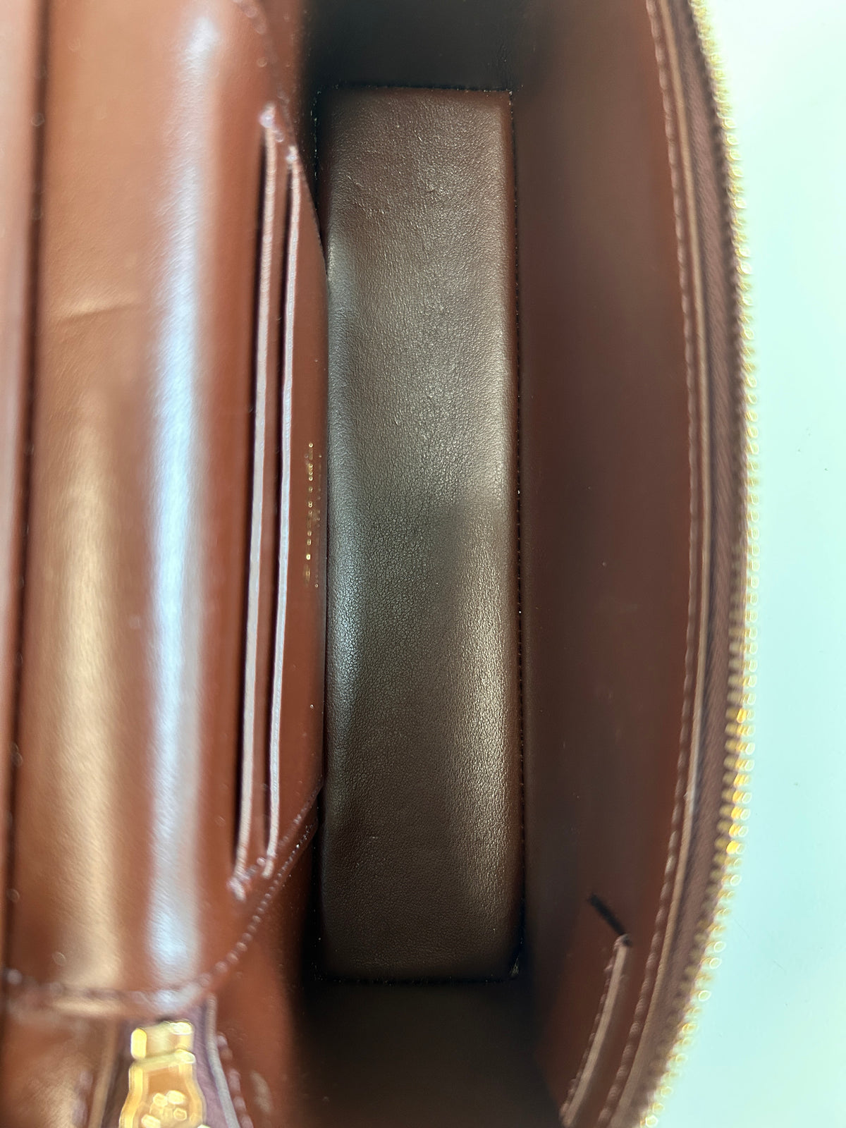 Dark Brwon Caviar Quilted Top Handle Slim Vanity w/GHW