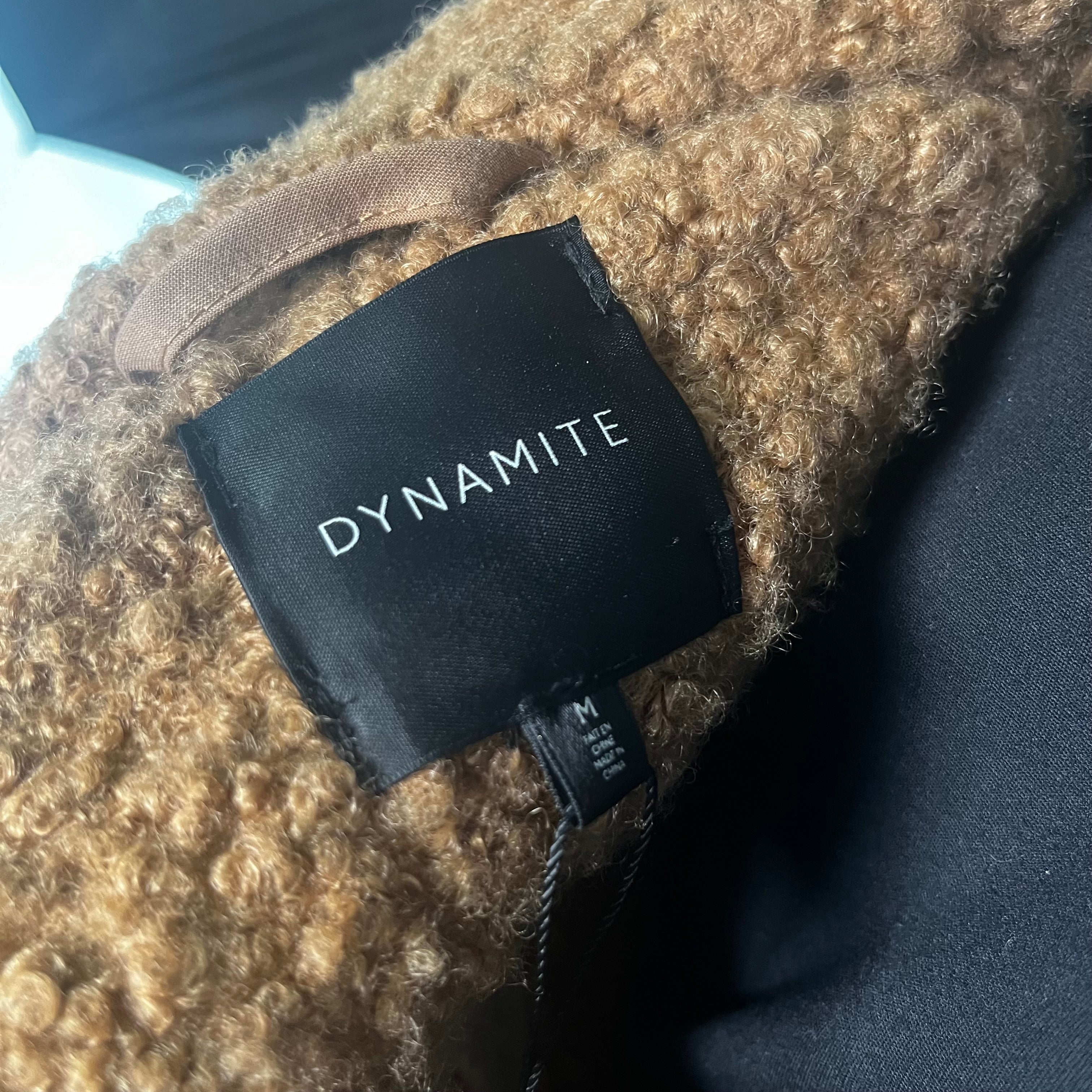 DYNAMITE Camel Faux Shearling Teddy Coat