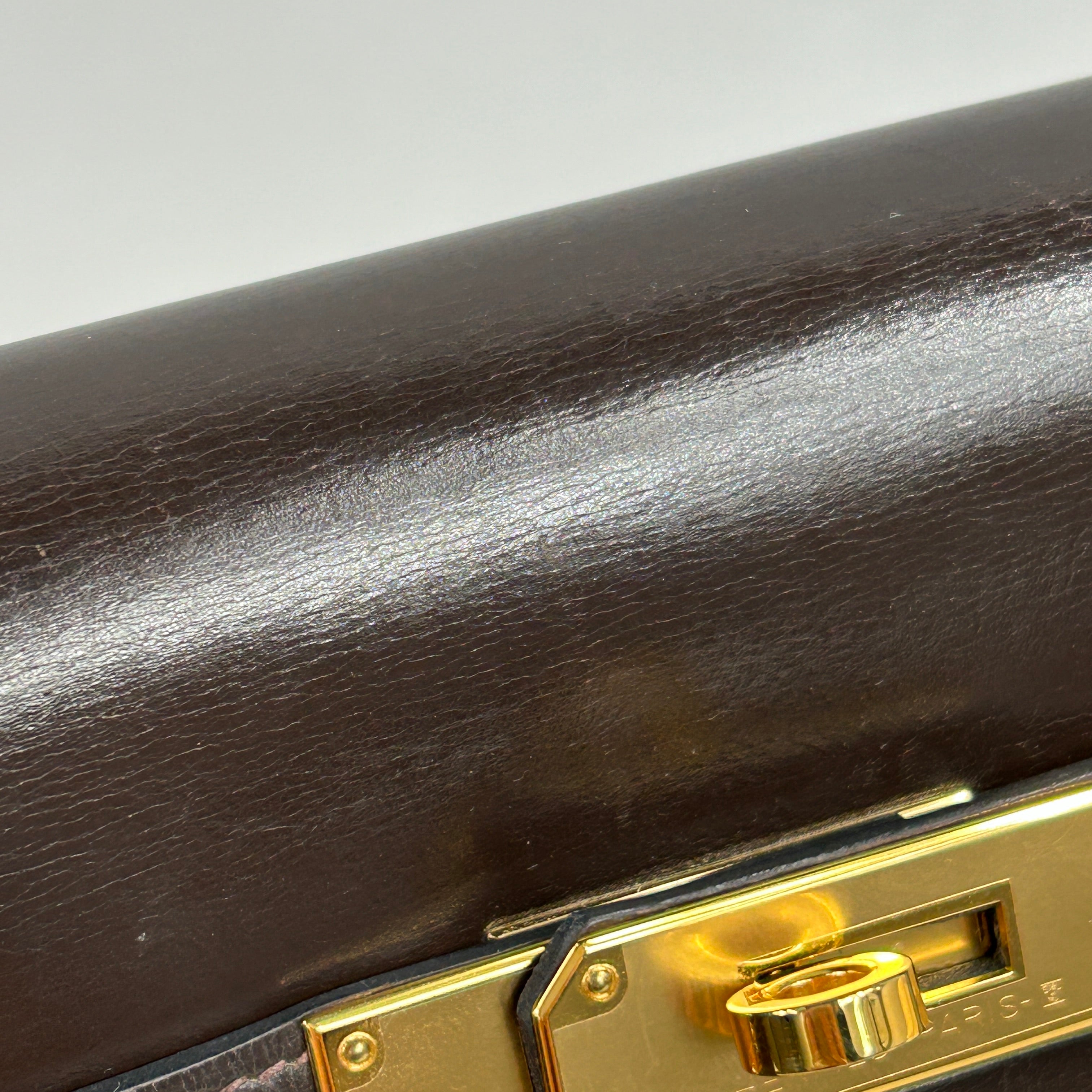 Vintage Brown Boxcalf leather Kelly 32 w/GHW