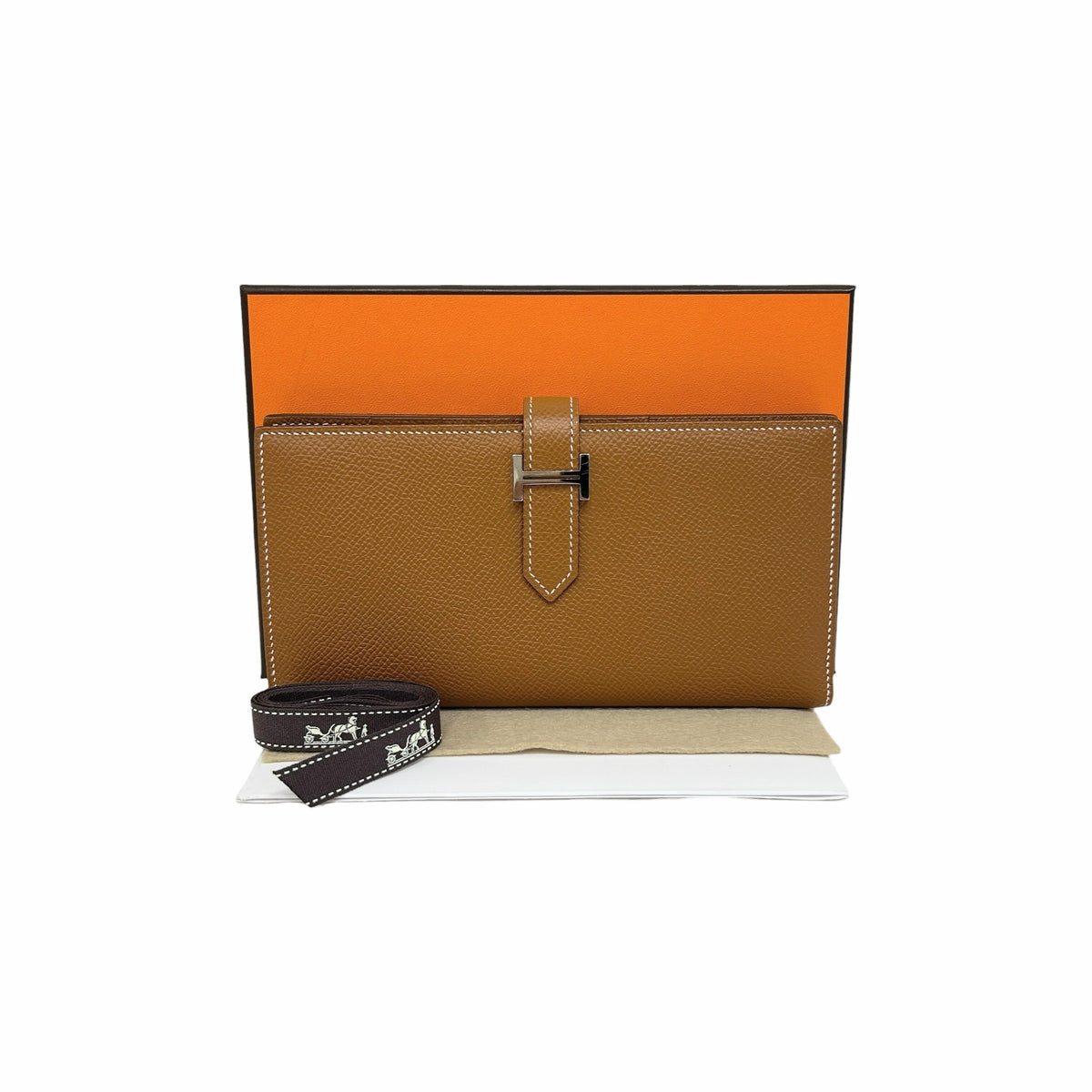 Gold Epsom Leather Bearn Gusset Wallet w/PHW