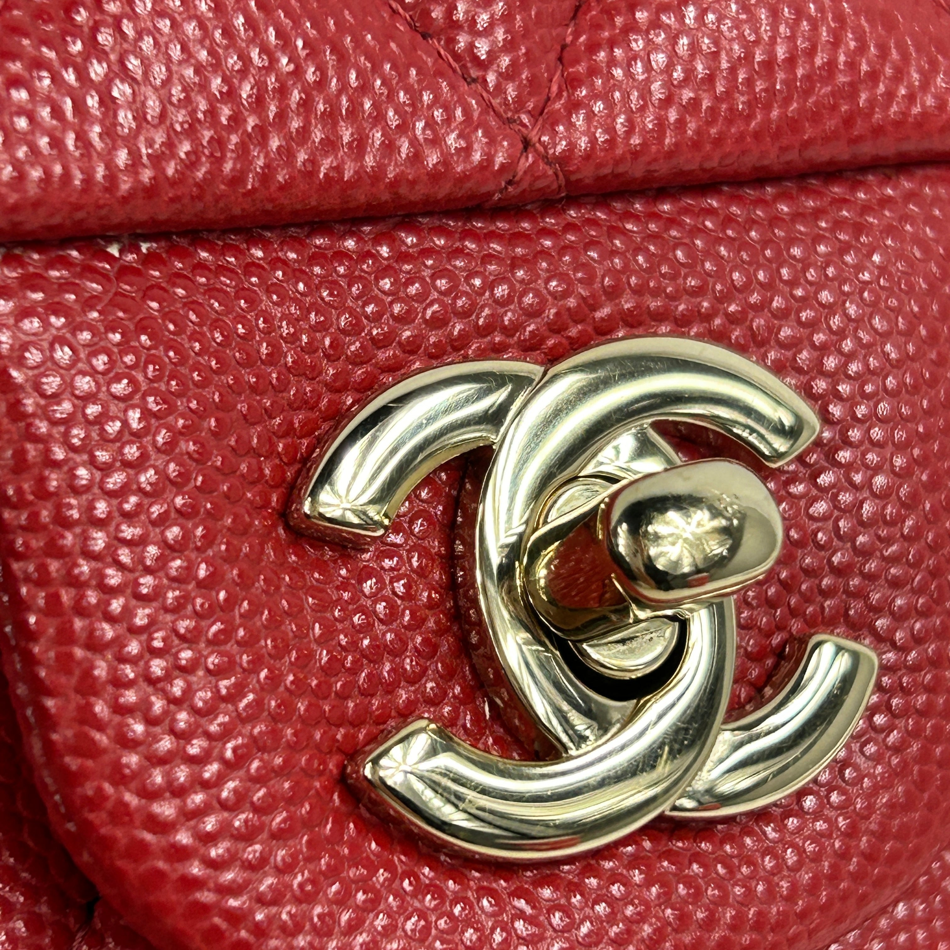 Red Caviar Quilted Small Classic Double Flap w/GHW-ON LAYAWAY